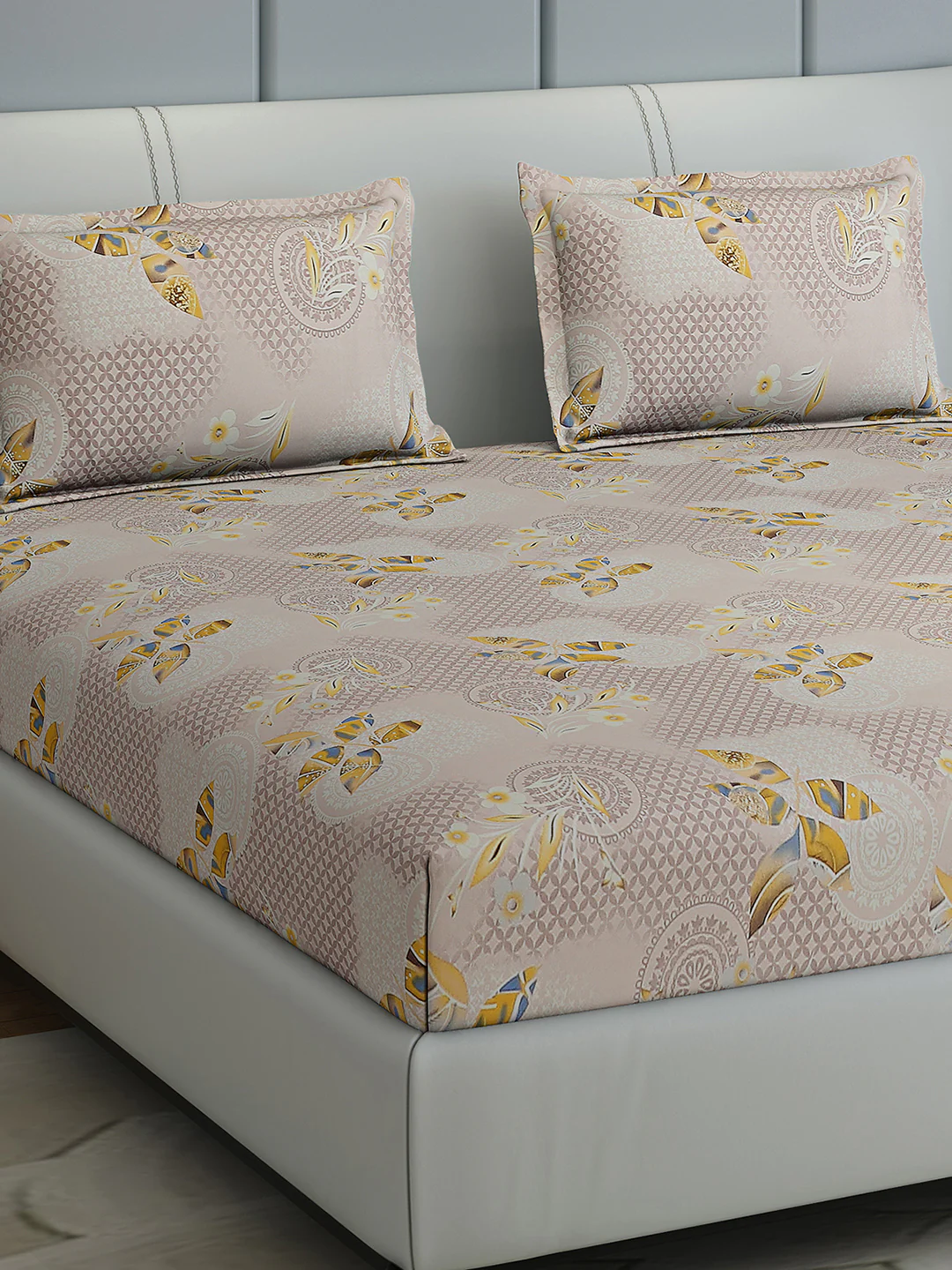 144 TC Cotton Double Bed 1 Bedsheet with 2 Pillow Covers (Fashnik) - Image 4