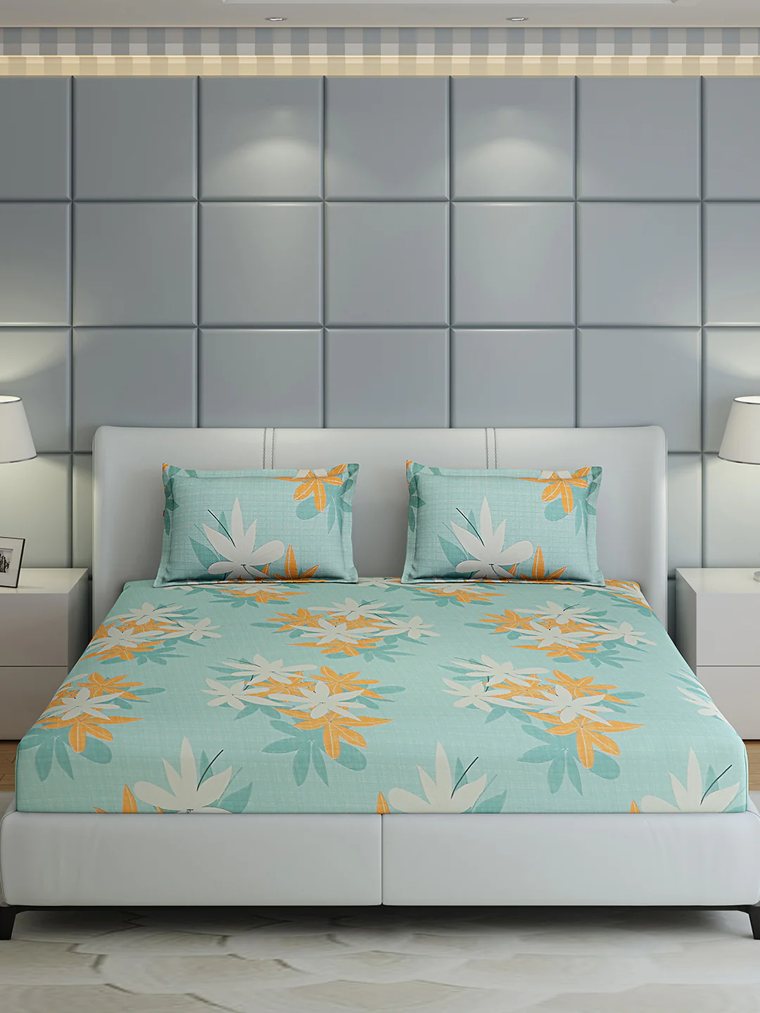 144 TC Cotton Double Bed 1 Bedsheet with 2 Pillow Covers (Fashnik) - Image 3