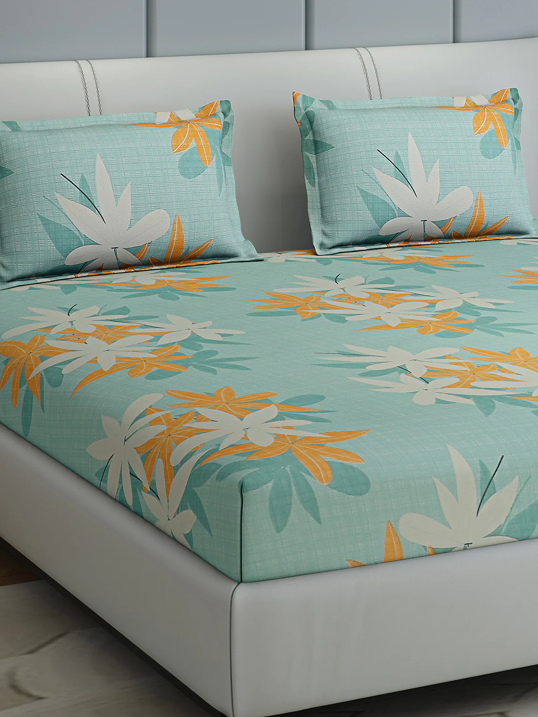144 TC Cotton Double Bed 1 Bedsheet with 2 Pillow Covers (Fashnik) - Image 4