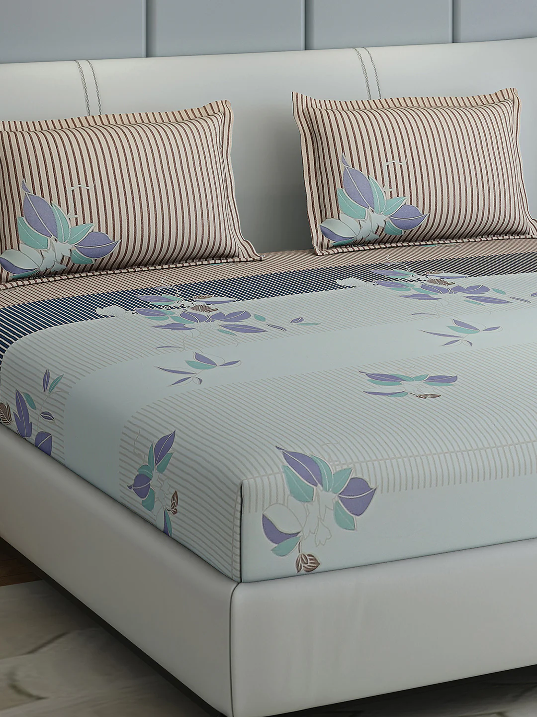 144 TC Cotton Double Bed 1 Bedsheet with 2 Pillow Covers (Fashnik) - Image 4