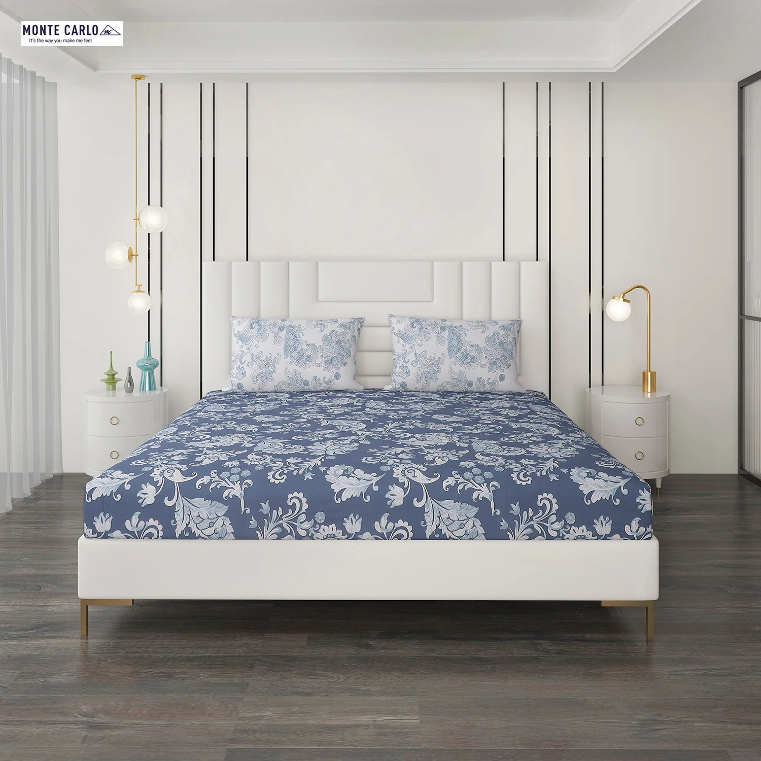 144 TC Cotton Double Bedsheet with 2 Pillow Covers - Image 3