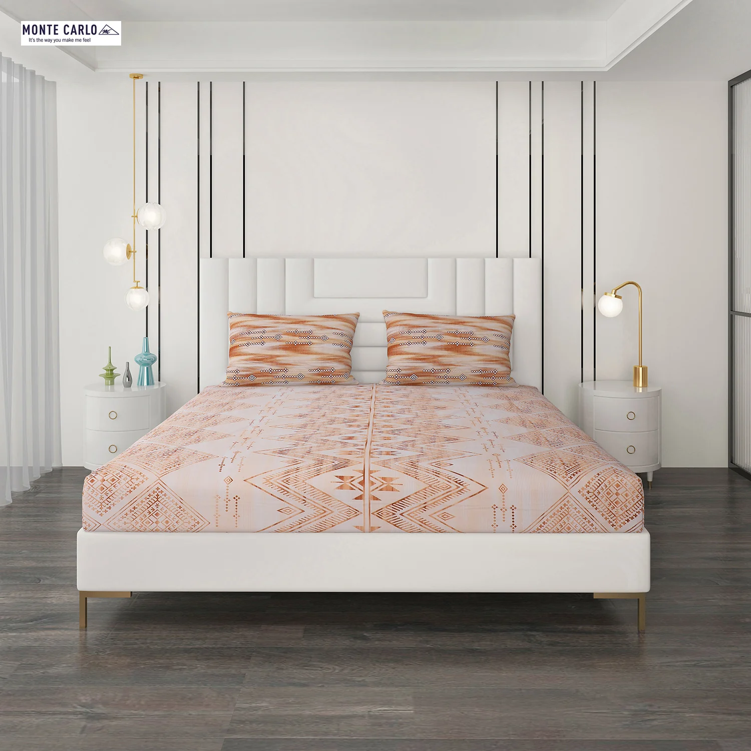 144 TC Cotton Double Bedsheet with 2 Pillow Covers - Image 3