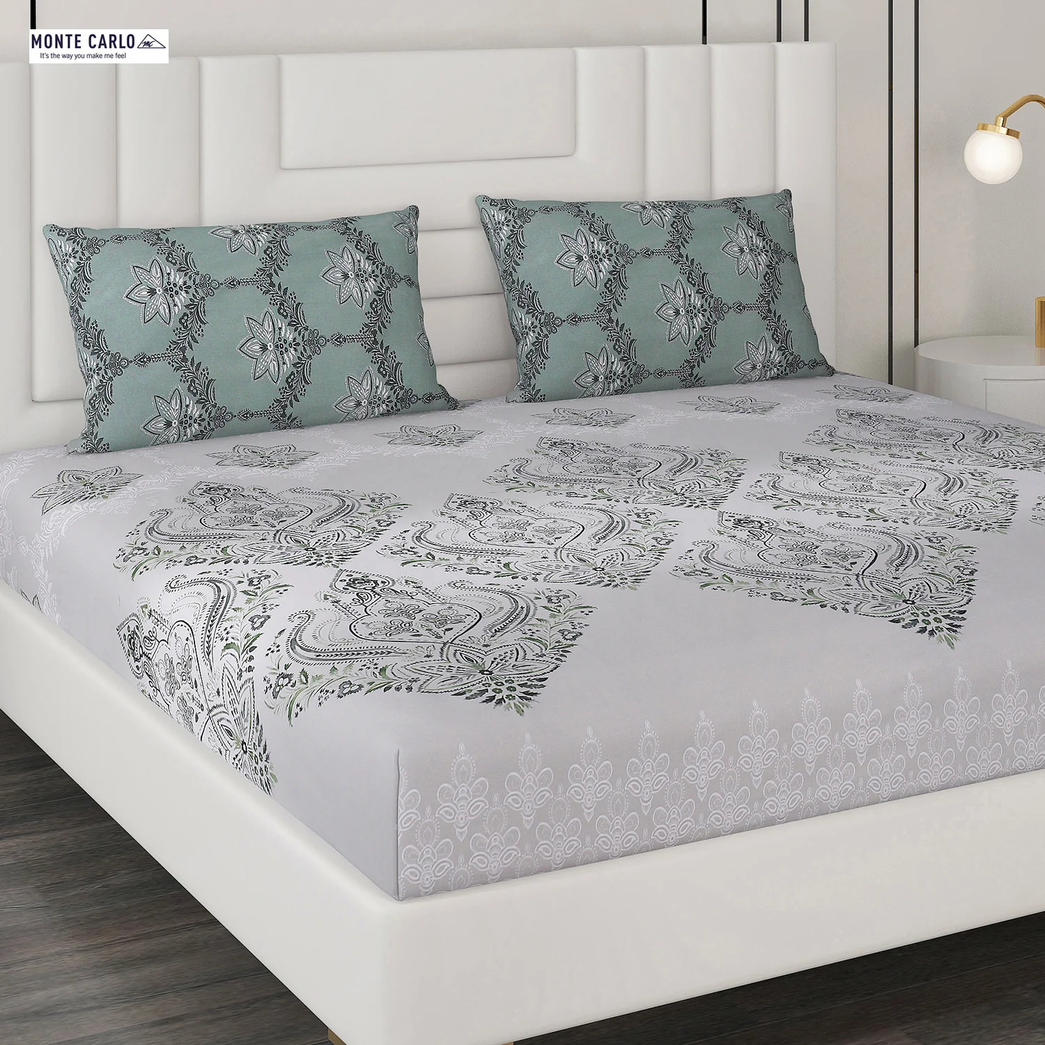144 TC Cotton Double Bedsheet with 2 Pillow Covers - Image 4