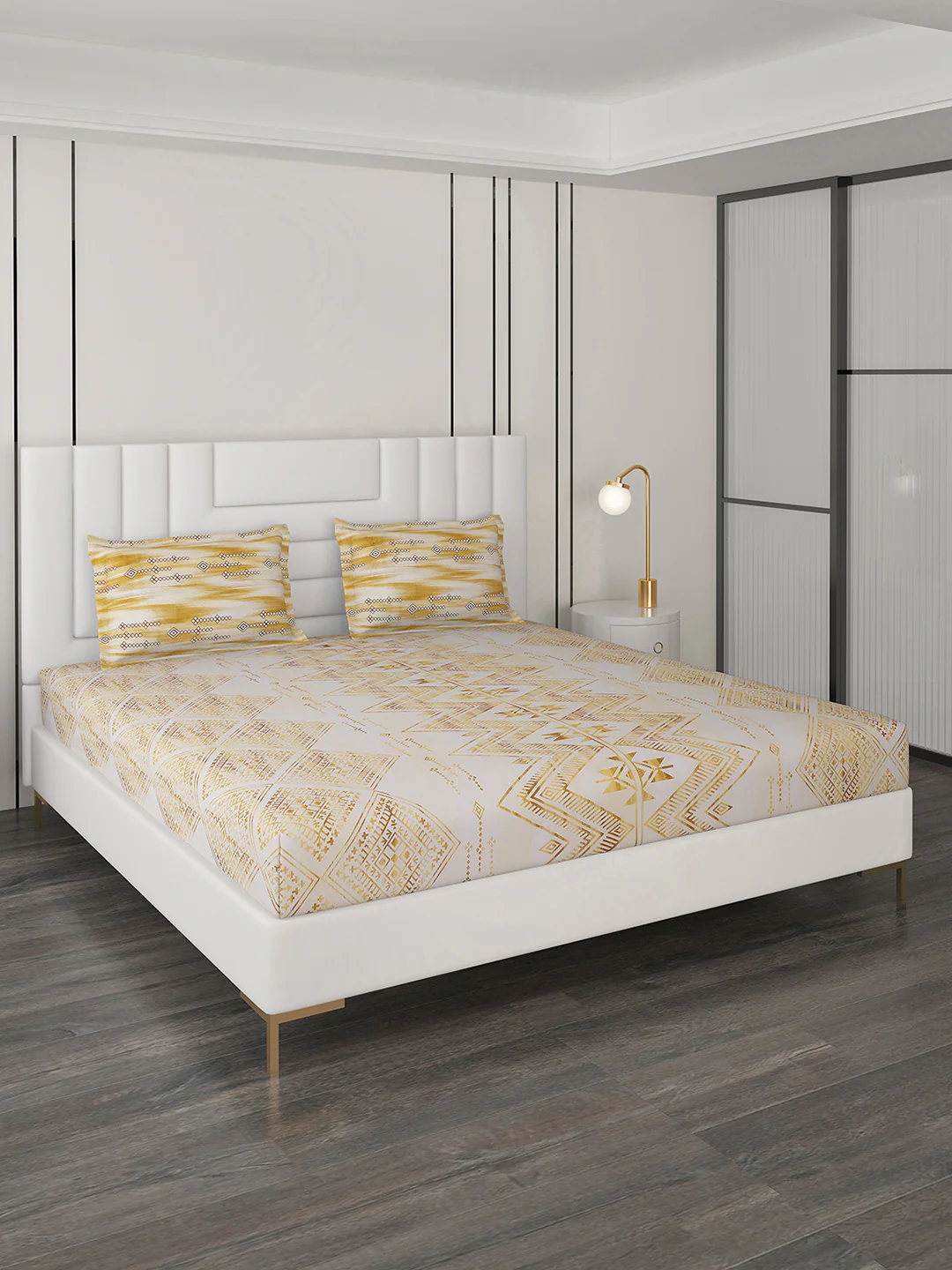 144 TC Cotton Double Bedsheet with 2 Pillow Covers - Image 2