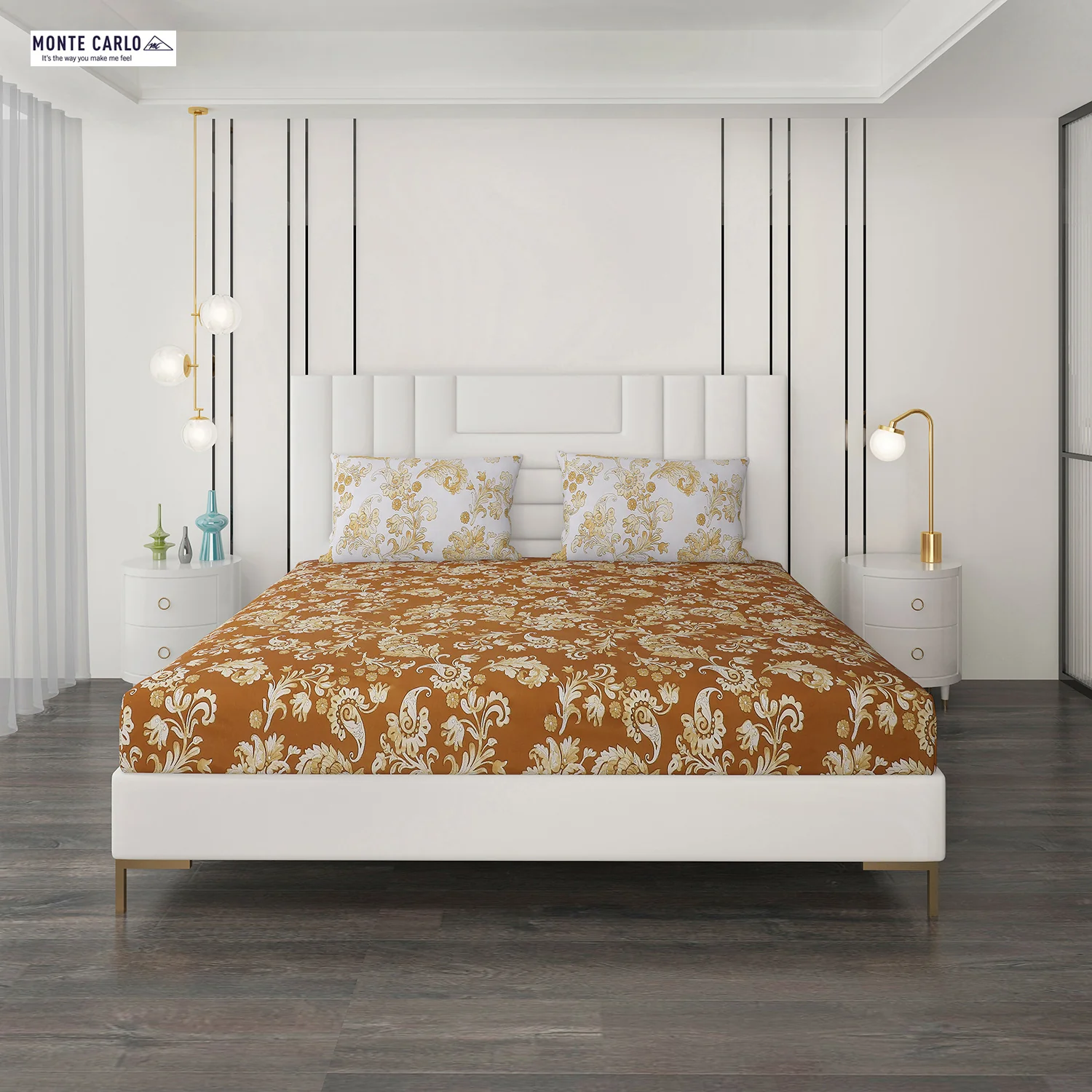 144 TC Cotton Double Bedsheet with 2 Pillow Covers - Image 3