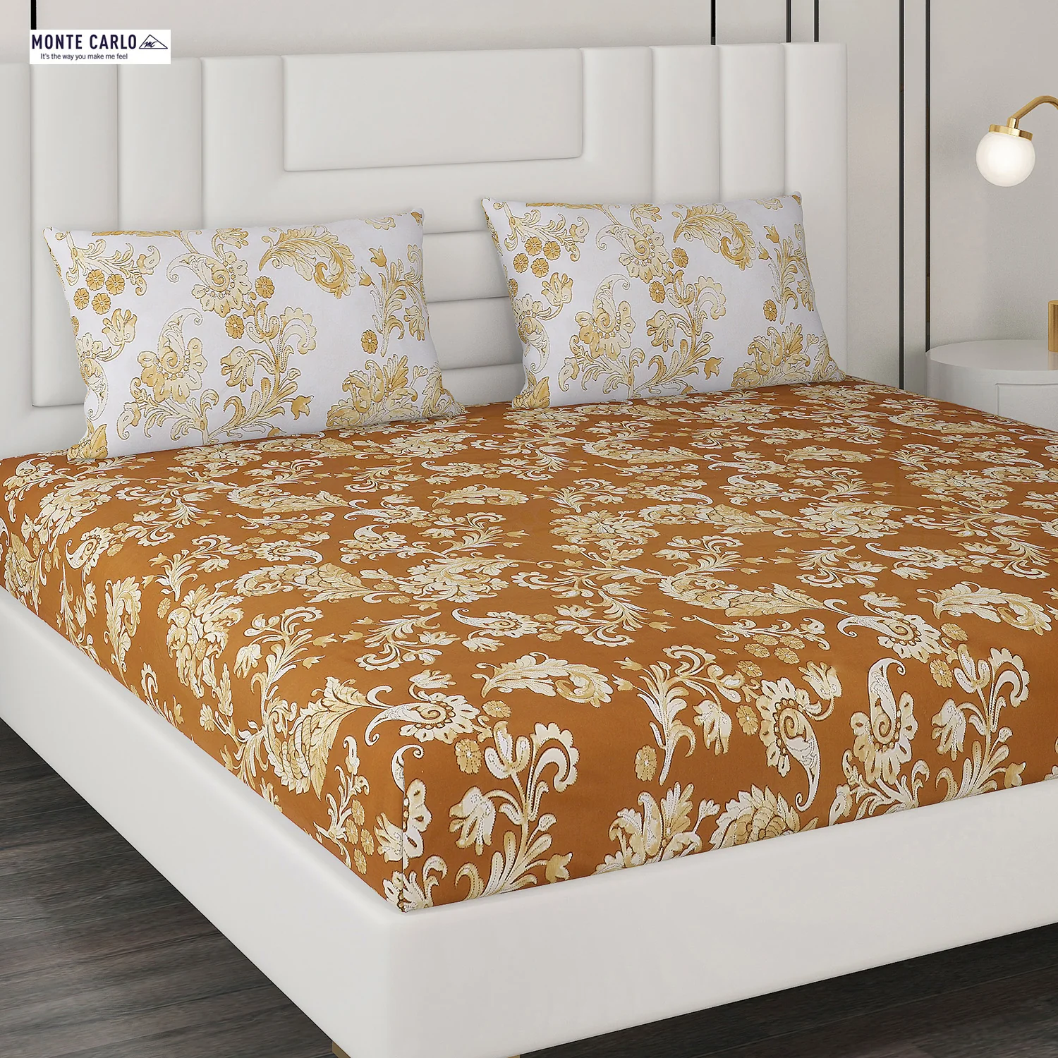 144 TC Cotton Double Bedsheet with 2 Pillow Covers - Image 4