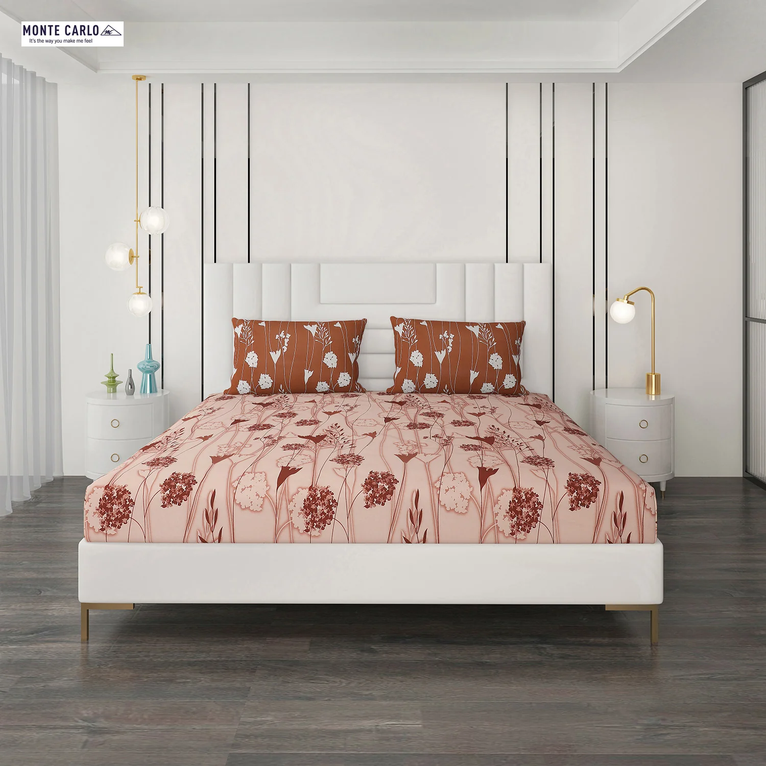 144 TC Cotton Double Bedsheet with 2 Pillow Covers - Image 3