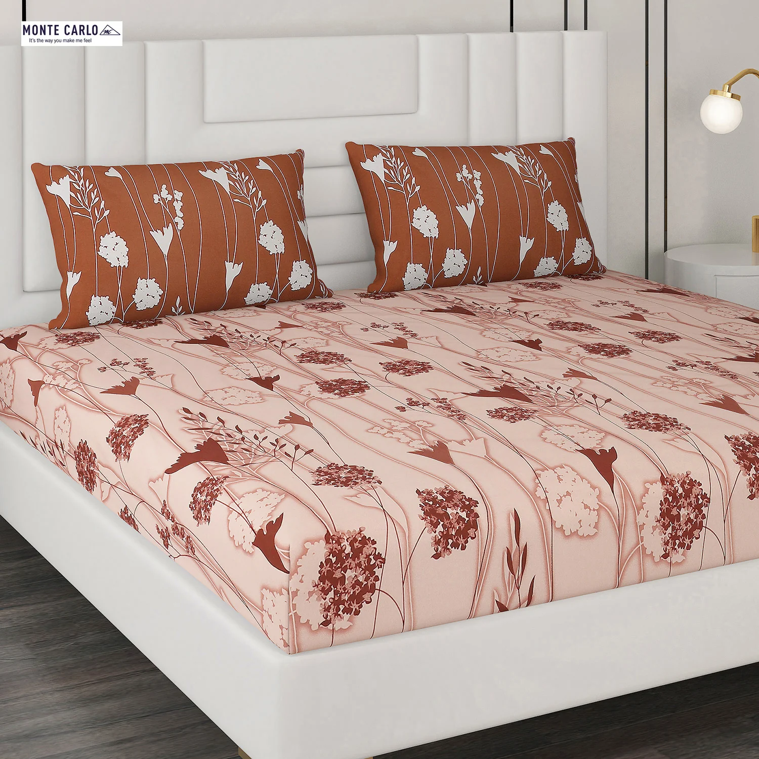 144 TC Cotton Double Bedsheet with 2 Pillow Covers - Image 4