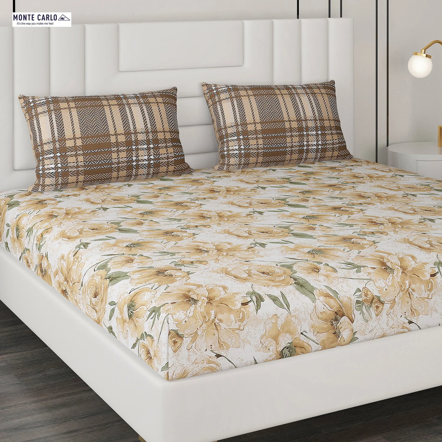144 TC Cotton Double Bedsheet with 2 Pillow Covers - Image 4
