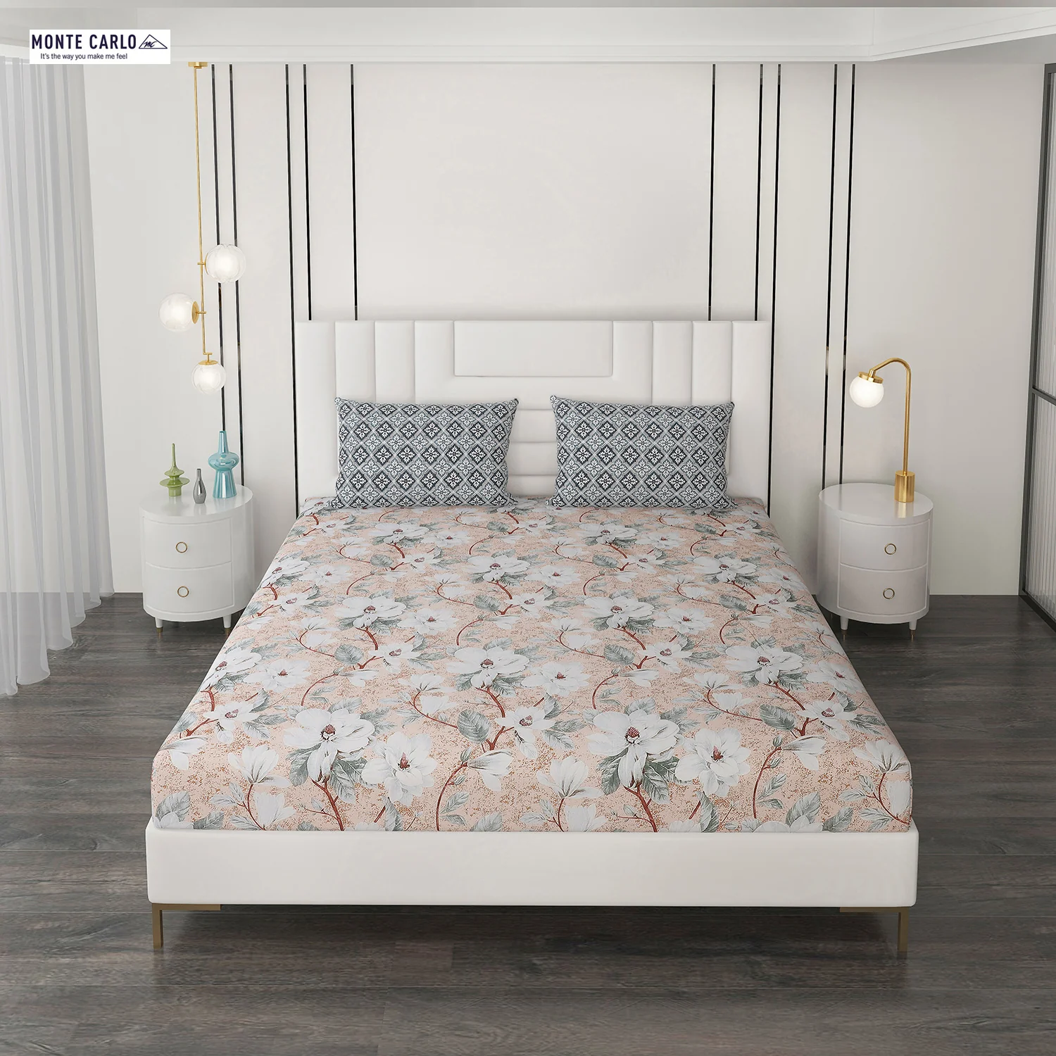 144 TC Cotton Double Bedsheet with 2 Pillow Covers - Image 2