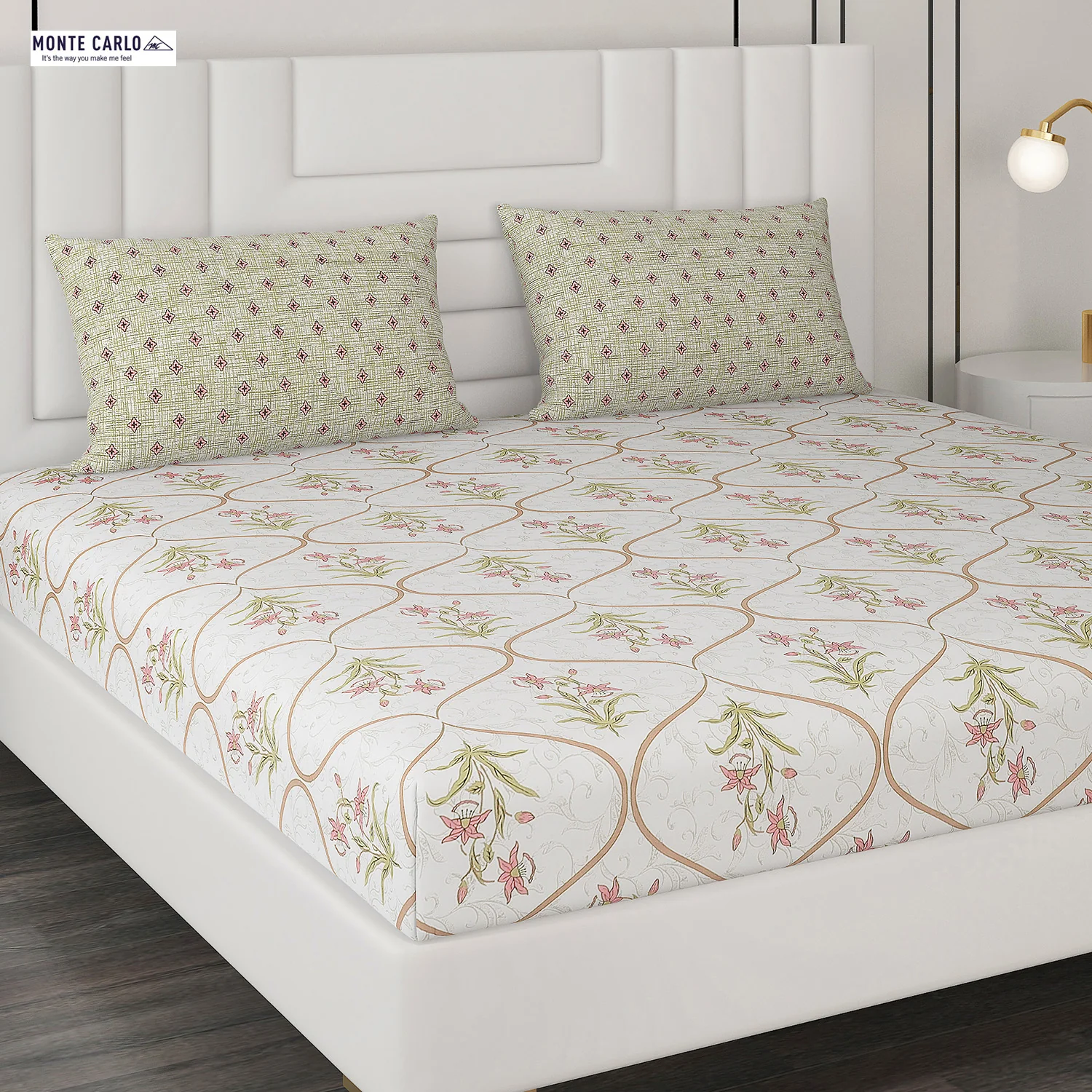 144 TC Cotton Double Bedsheet with 2 Pillow Covers - Image 4