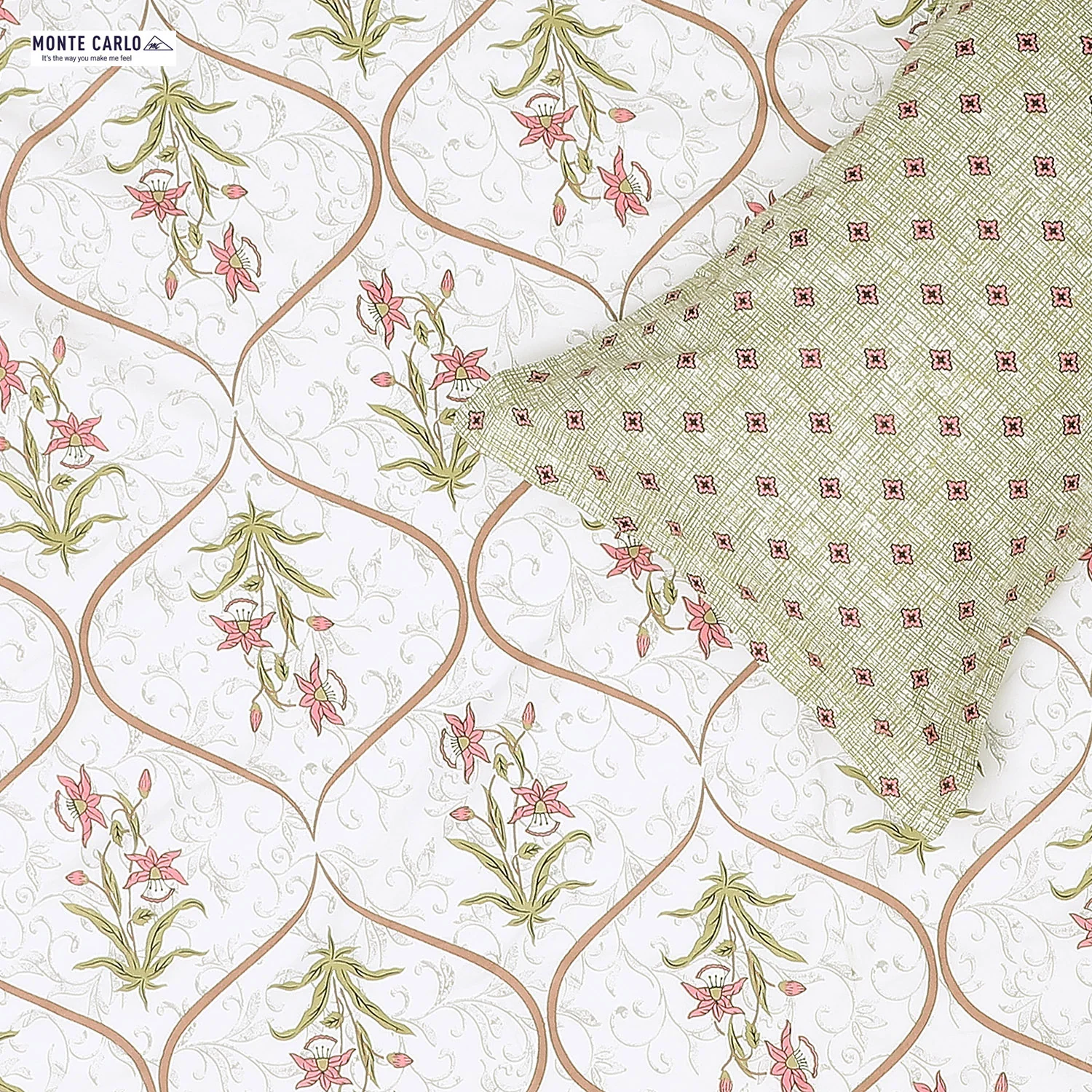 144 TC Cotton Double Bedsheet with 2 Pillow Covers - Image 5