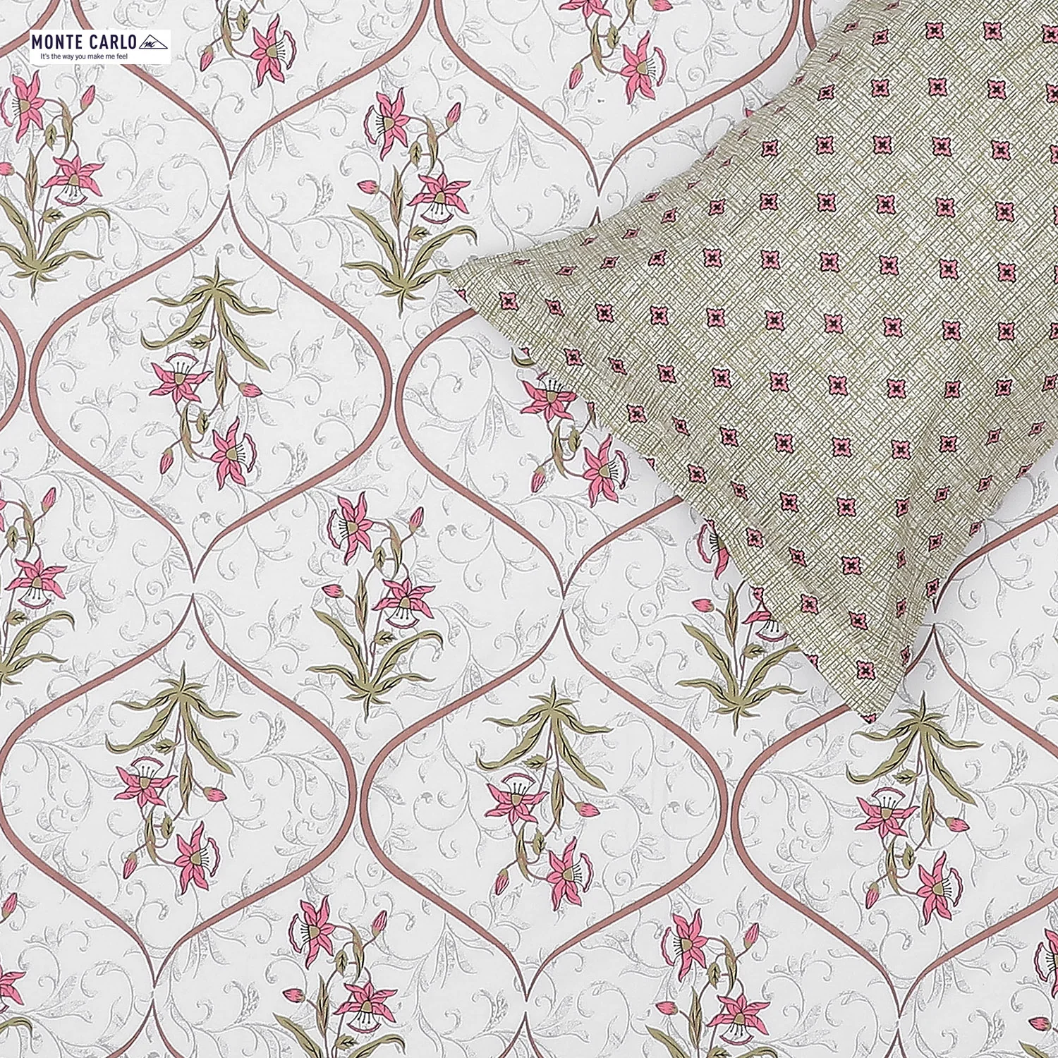 144 TC Cotton Double Bedsheet with 2 Pillow Covers - Image 5