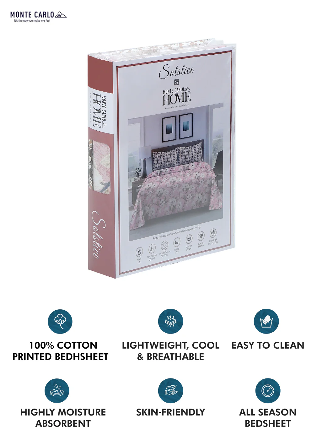 144 TC Cotton Double Bedsheet with 2 Pillow Covers - Image 9