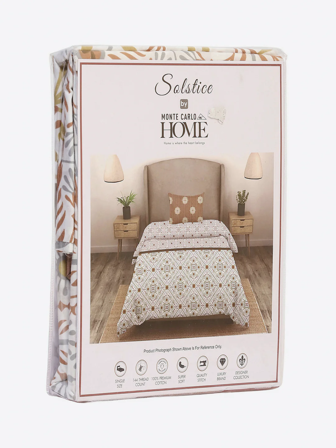 144 TC Cotton Single Bedsheet with 1 Pillow Cover (Solstice) - Image 9