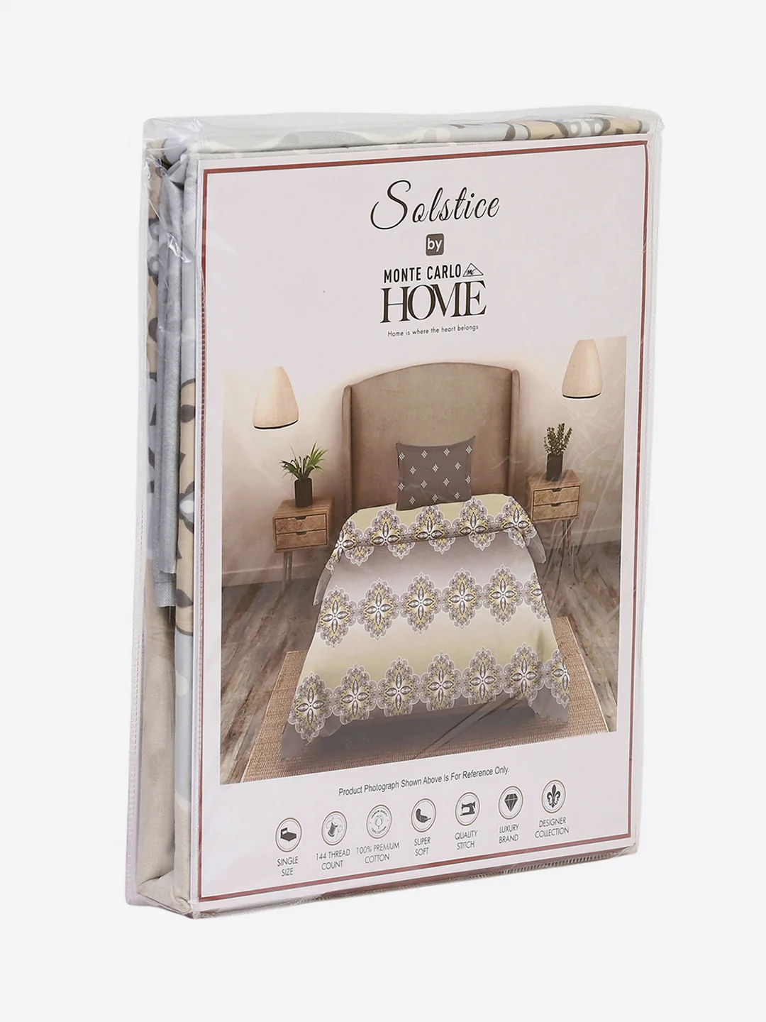 144 TC Cotton Single Bedsheet with 1 Pillow Cover (Solstice) - Image 9