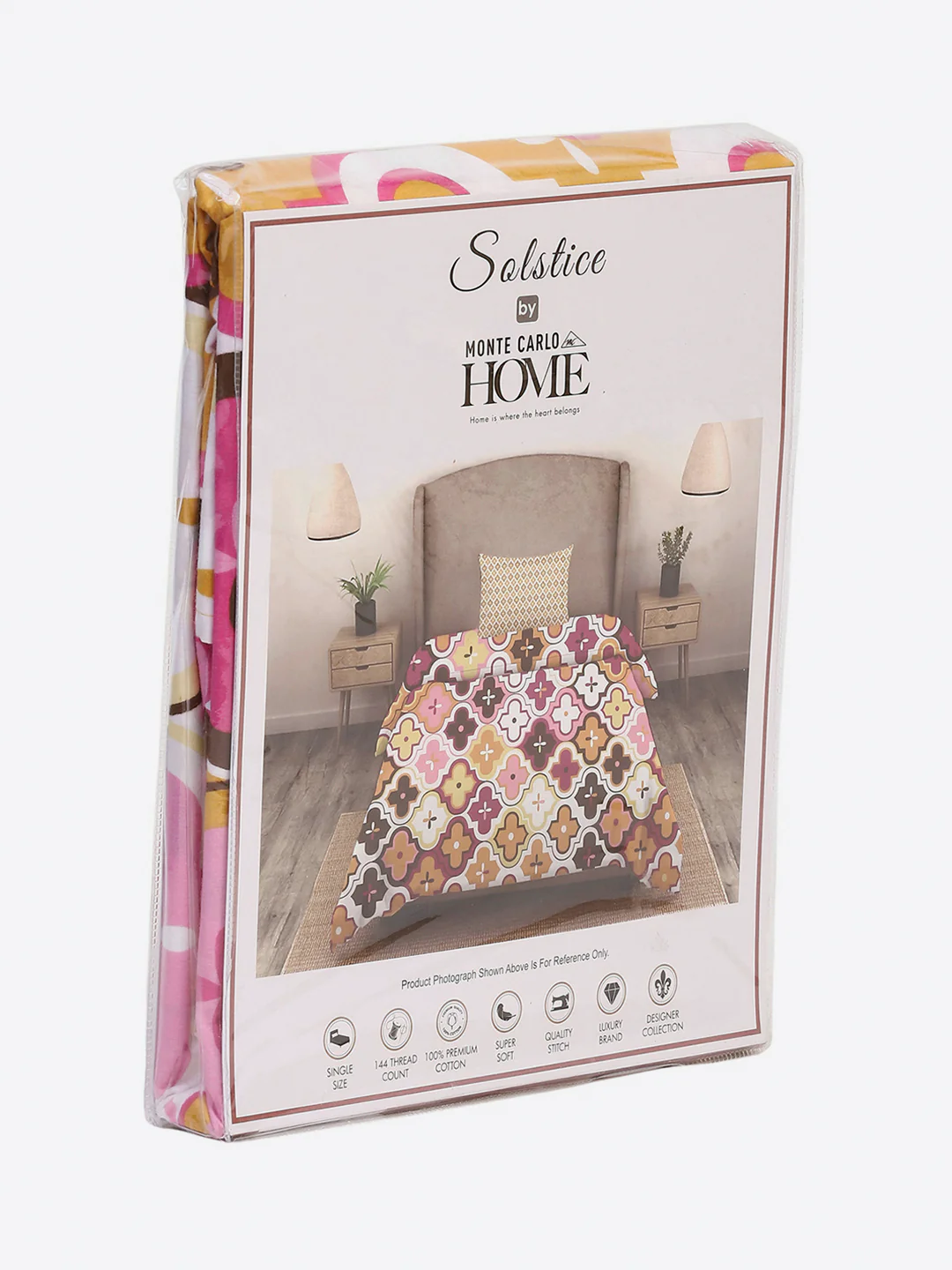144 TC Cotton Single Bedsheet with 1 Pillow Cover (Solstice) - Image 9