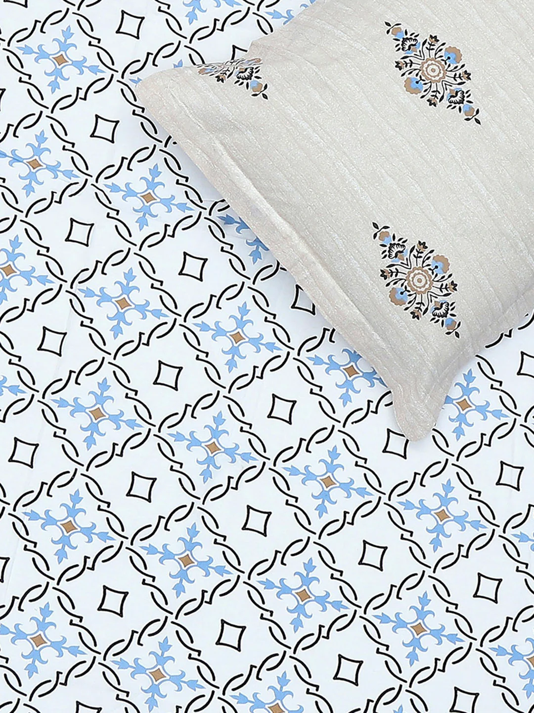 144 TC Cotton Single Bedsheet with 1 Pillow Cover (Solstice) - Image 5