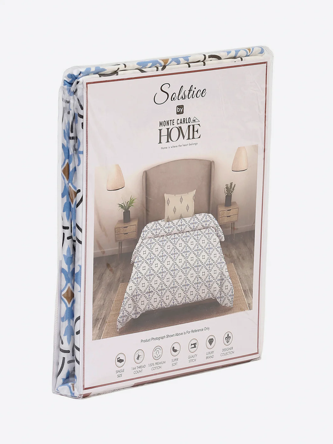 144 TC Cotton Single Bedsheet with 1 Pillow Cover (Solstice) - Image 9