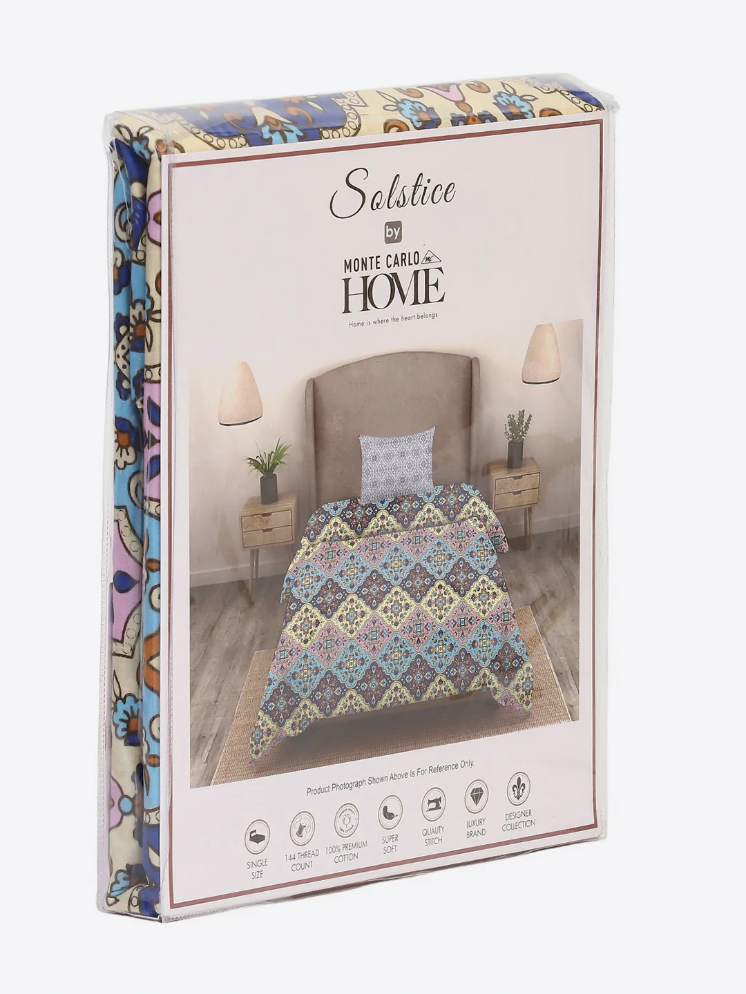 144 TC Cotton Single Bedsheet with 1 Pillow Cover (Solstice) - Image 9