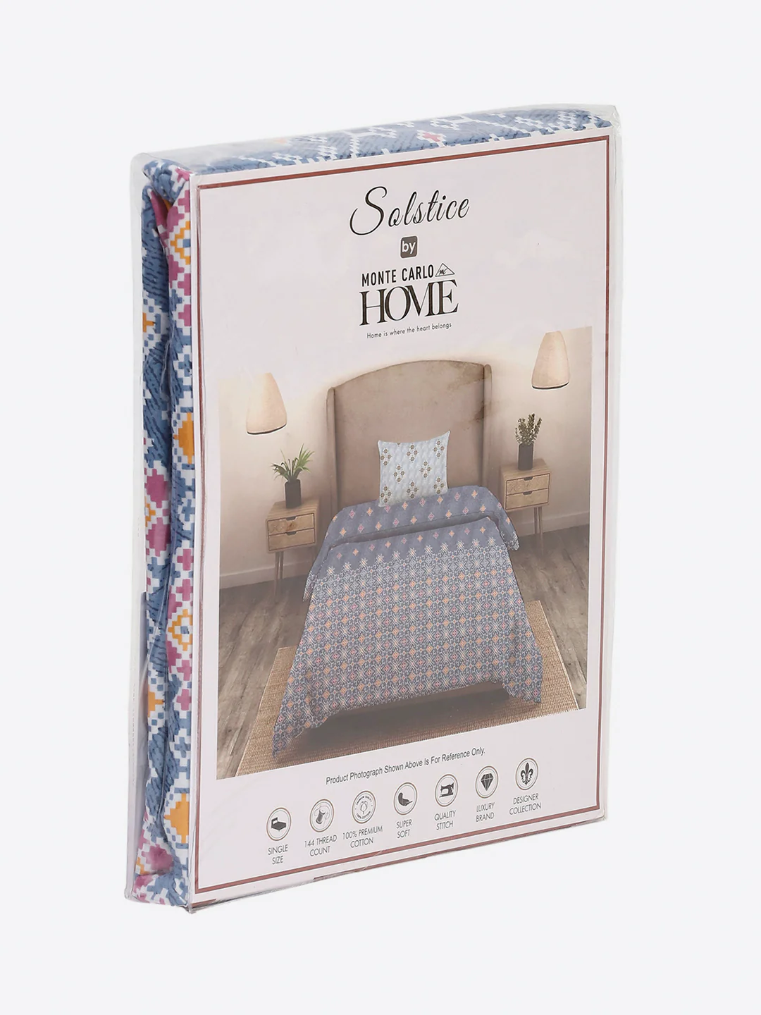 144 TC Cotton Single Bedsheet with 1 Pillow Cover (Solstice) - Image 9