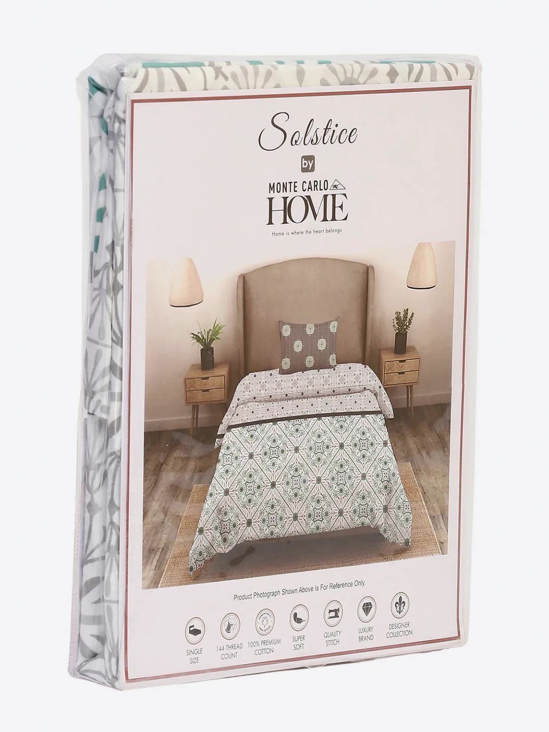 144 TC Cotton Single Bedsheet with 1 Pillow Cover (Solstice) - Image 9