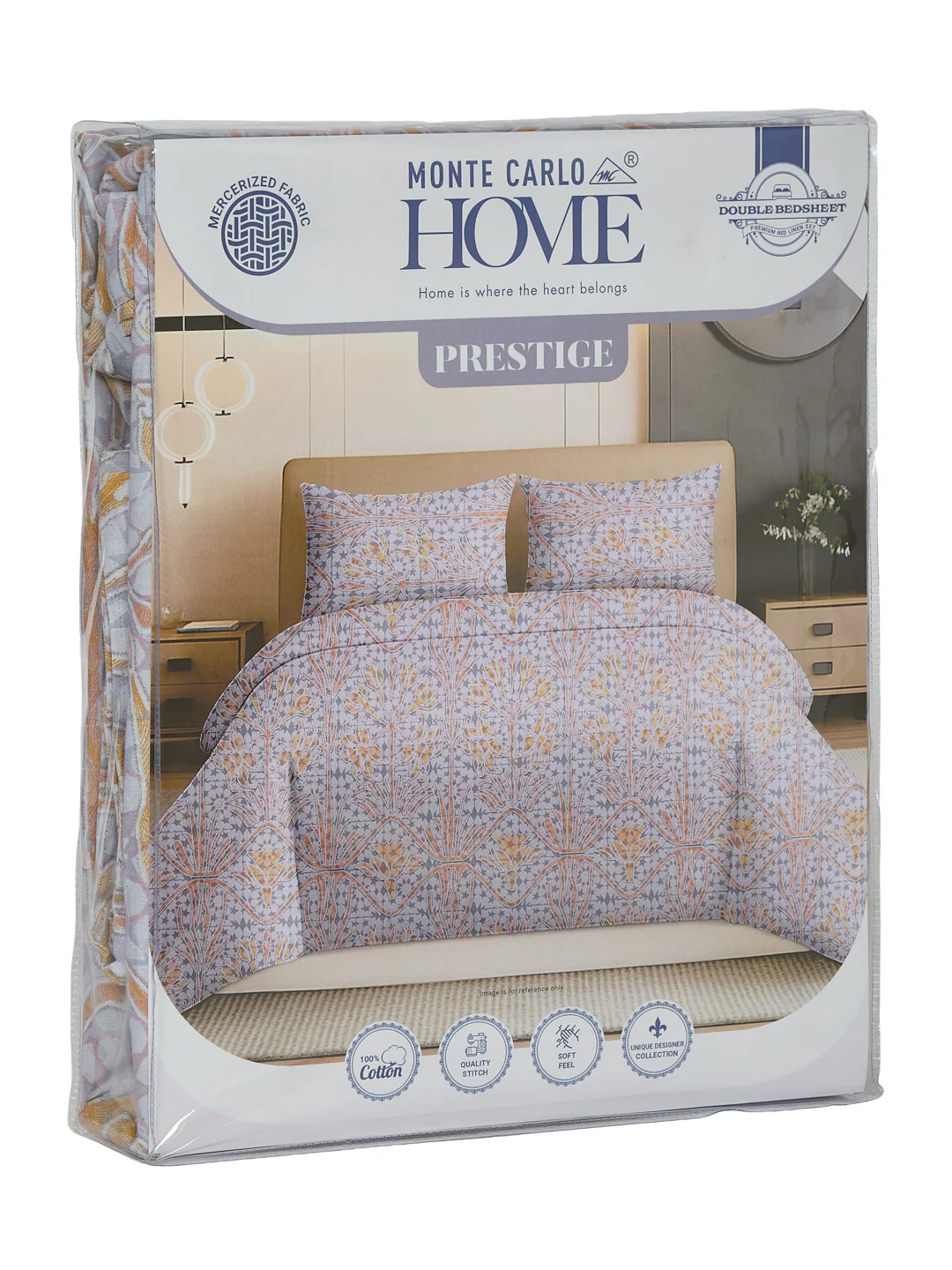 144 TC Pure Cotton Double Bed Bedsheet with 2 Pillow Covers Prestige Collection - Image 11