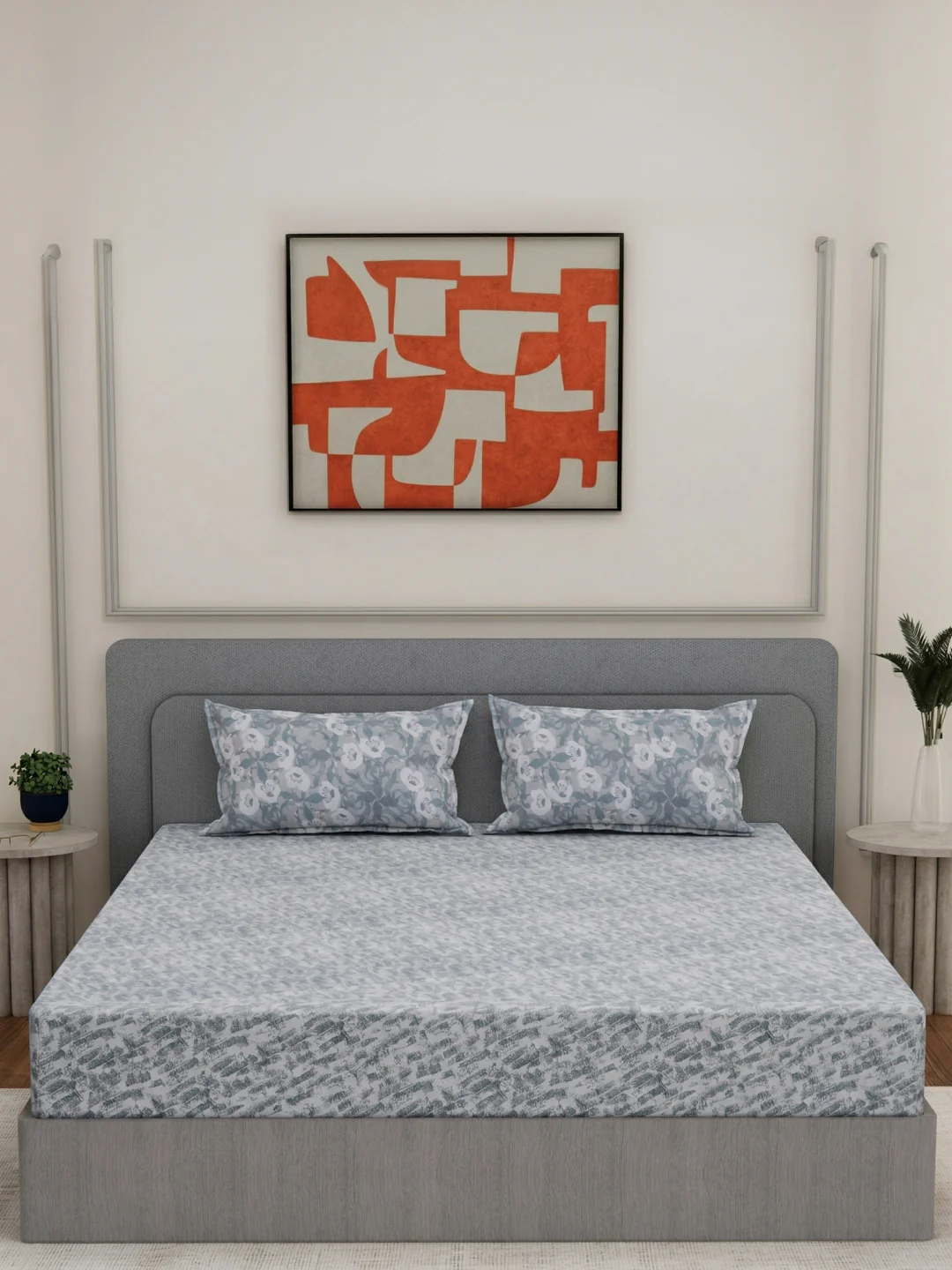144 TC Pure Cotton Double Bed Bedsheet with 2 Pillow Covers Prestige Collection - Image 3