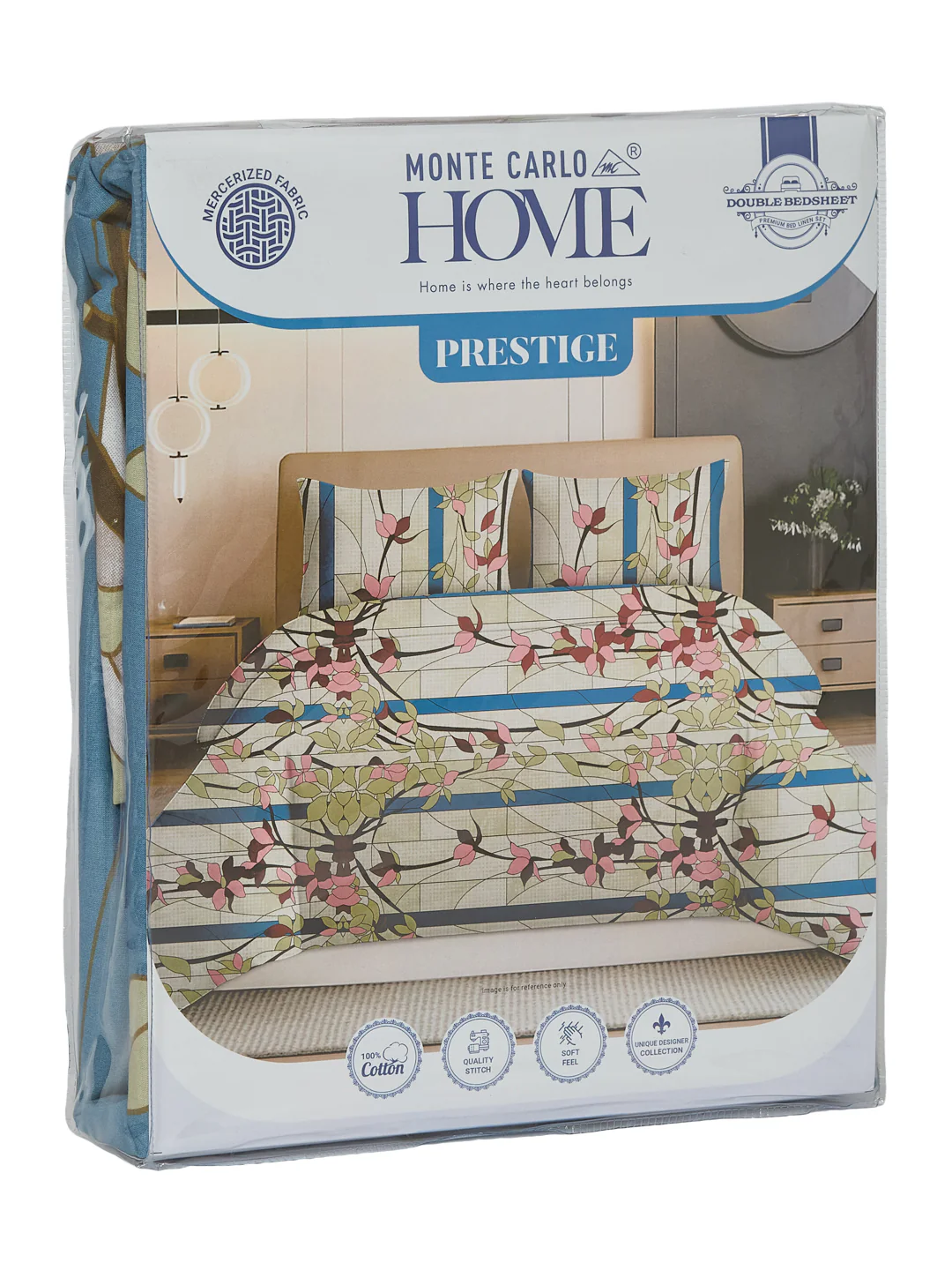 144 TC Pure Cotton Double Bed Bedsheet with 2 Pillow Covers Prestige Collection - Image 11
