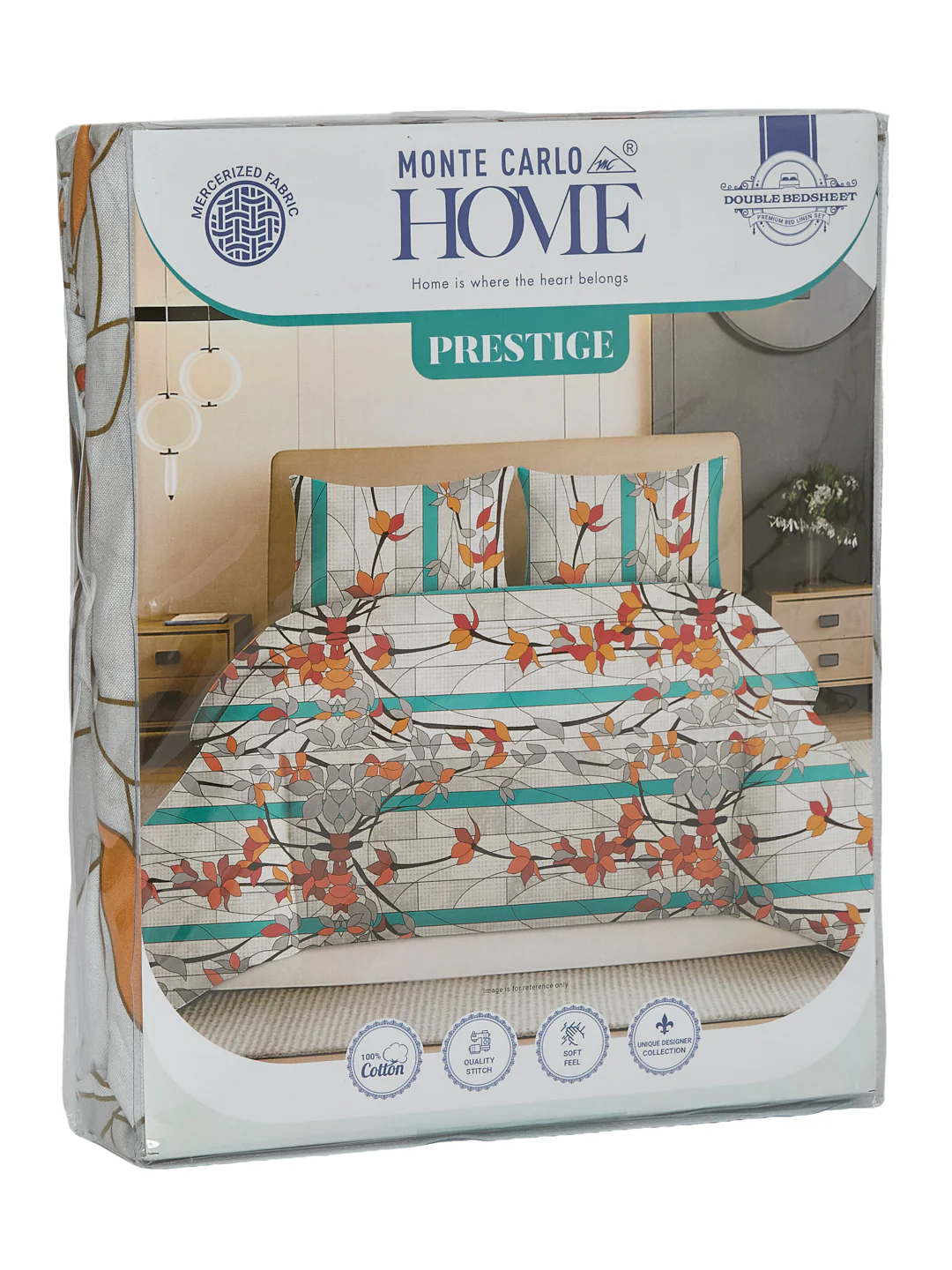 144 TC Pure Cotton Double Bed Bedsheet with 2 Pillow Covers Prestige Collection - Image 11