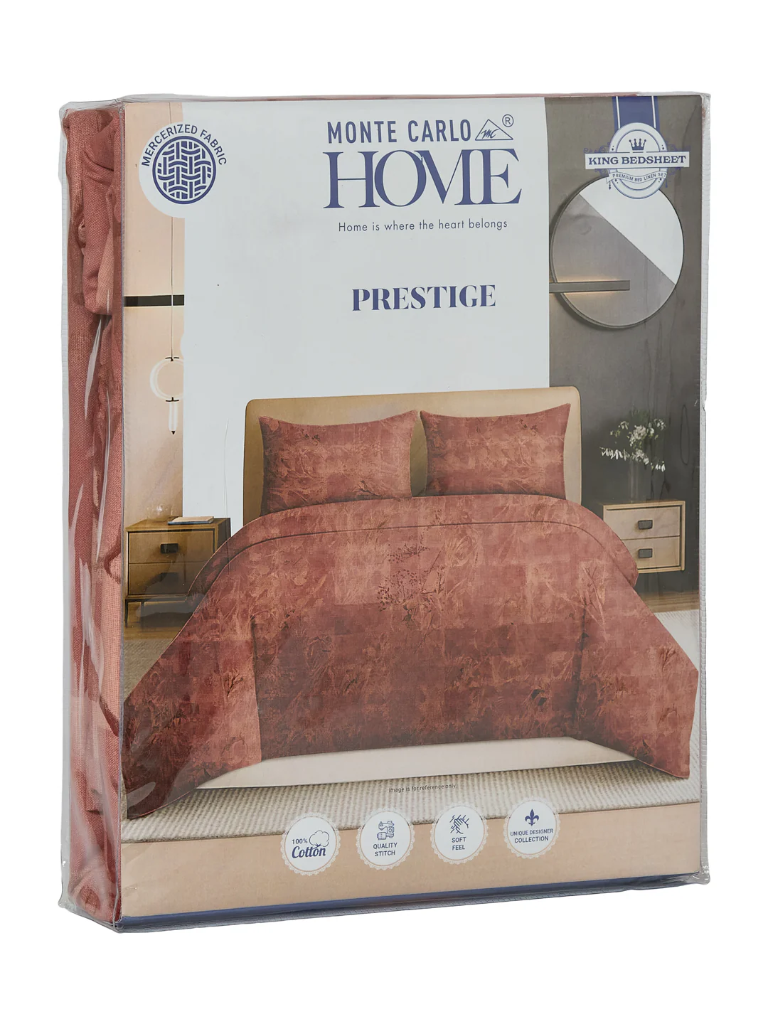 144 TC Pure Cotton King Size Bedsheet with 2 Pillow Covers Prestige Collection - Image 11