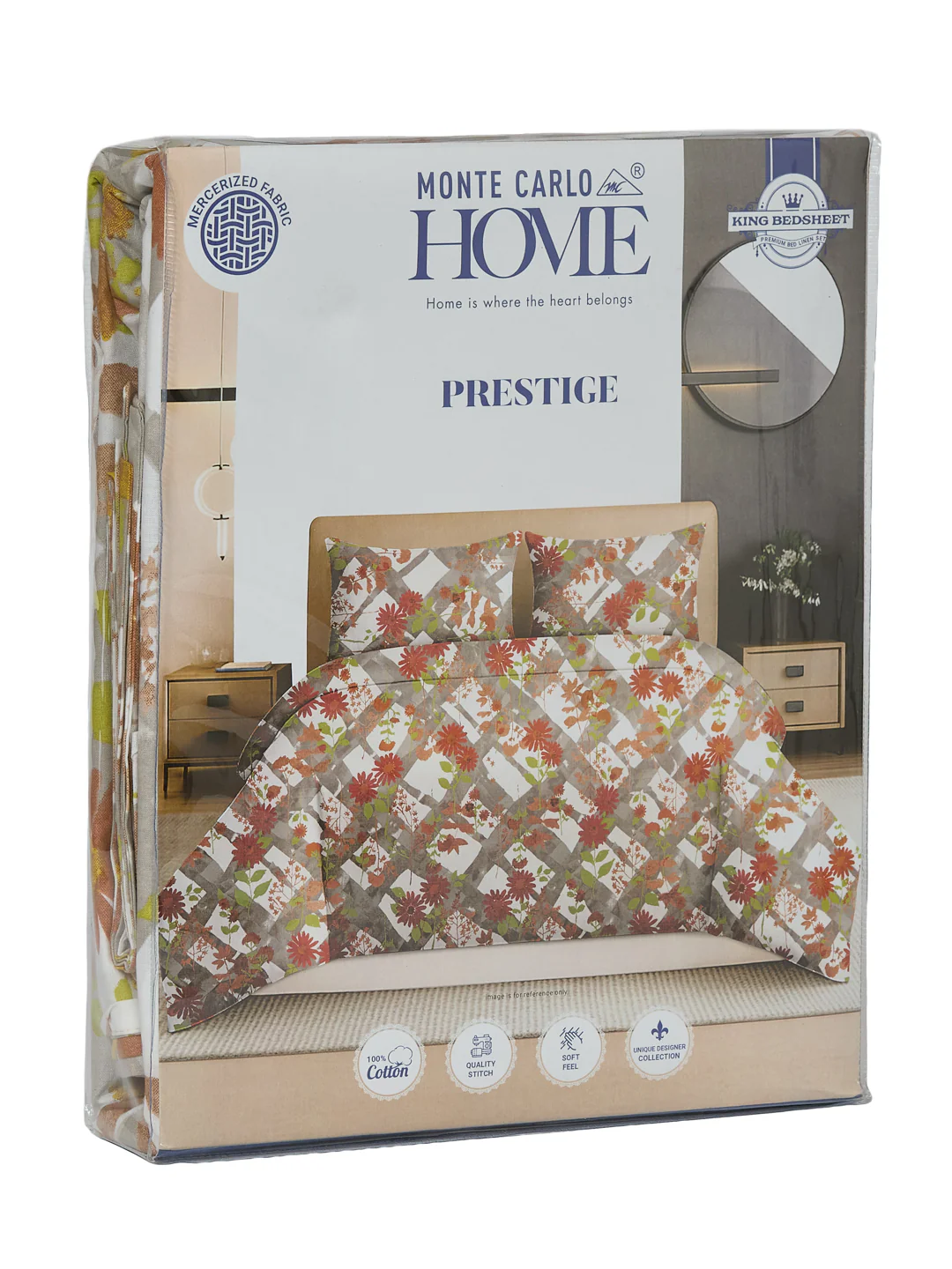 144 TC Pure Cotton King Size Bedsheet with 2 Pillow Covers Prestige Collection - Image 11