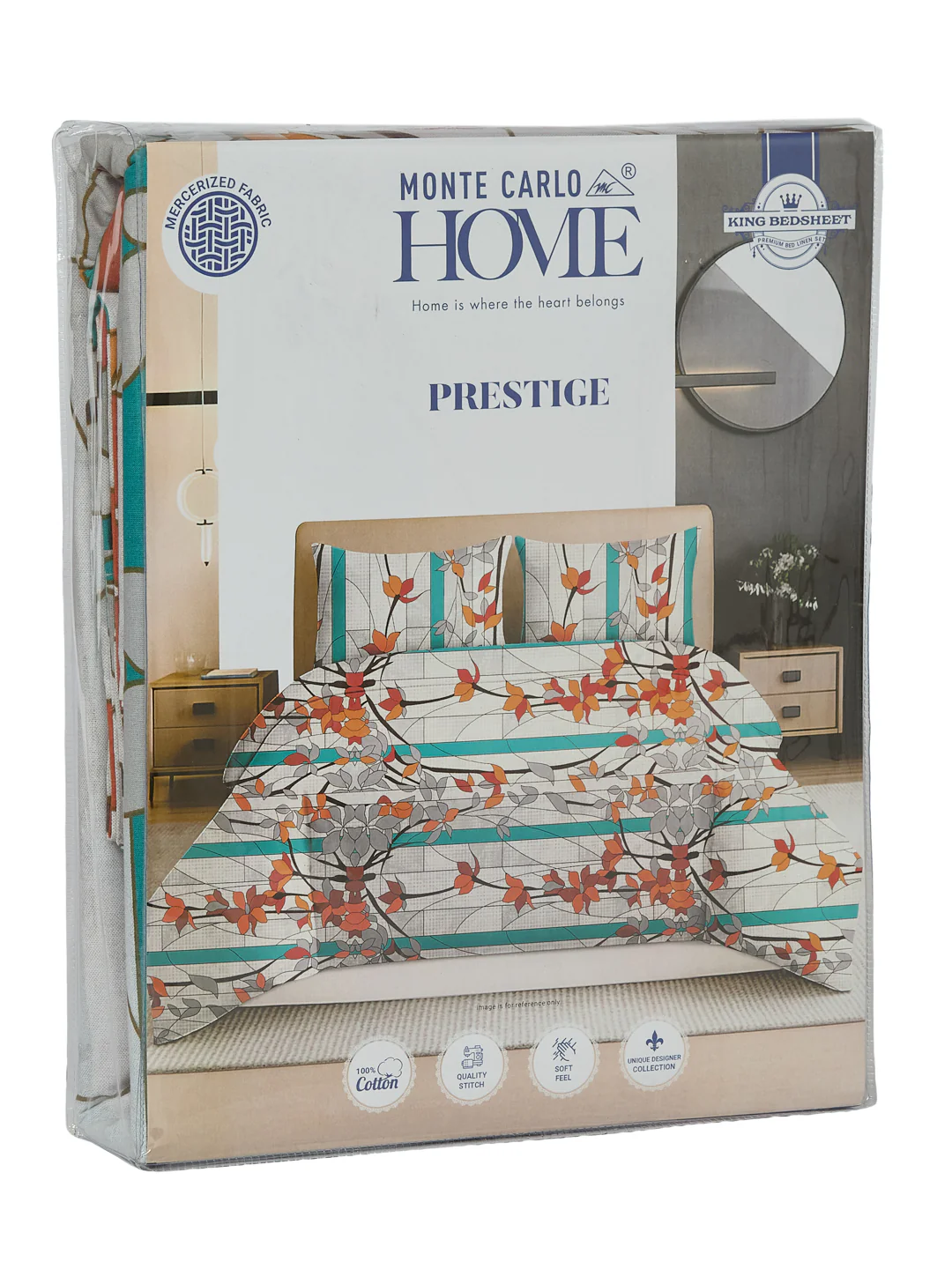 144 TC Pure Cotton King Size Bedsheet with 2 Pillow Covers Prestige Collection - Image 11