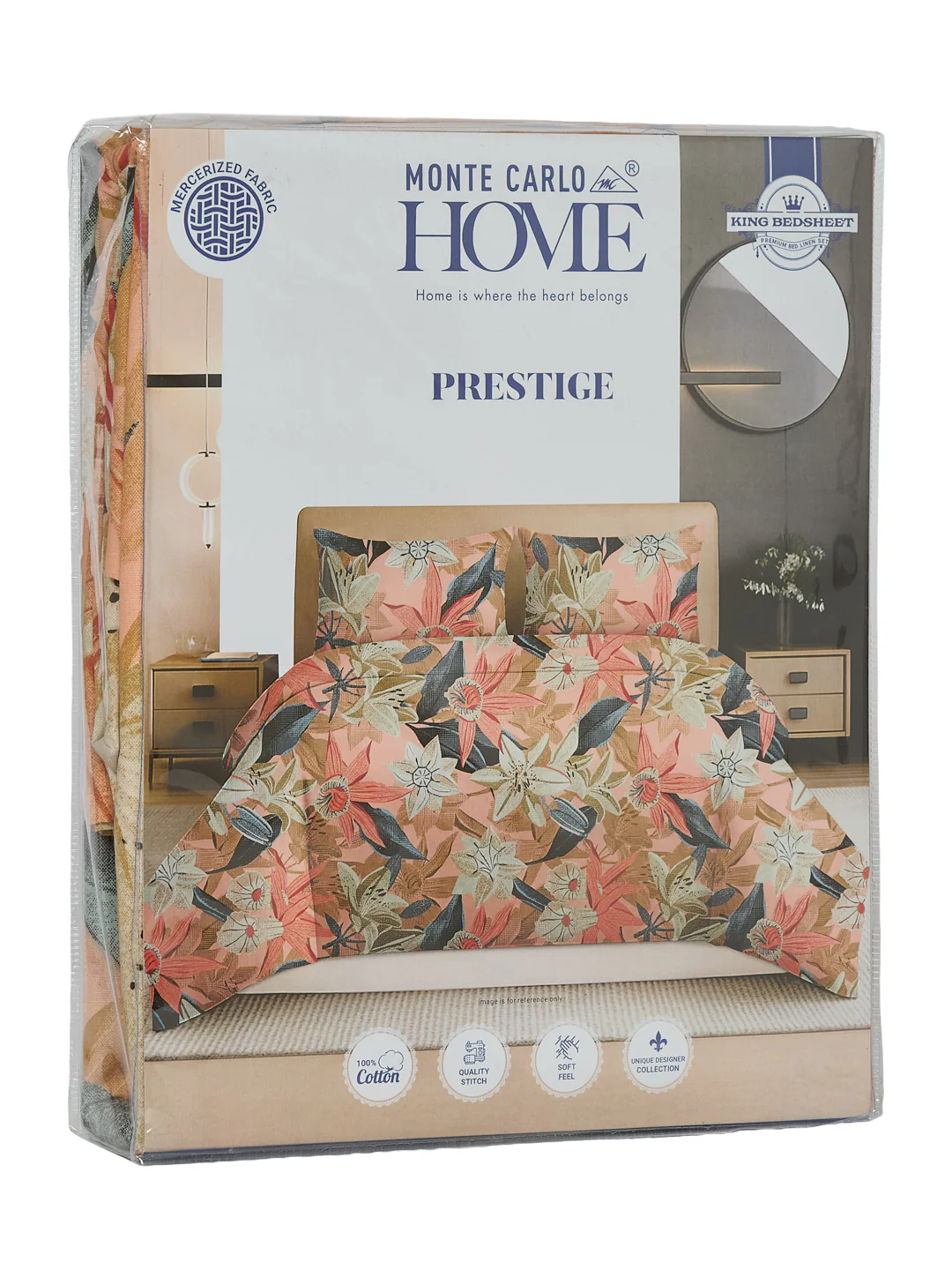 144 TC Pure Cotton King Size Bedsheet with 2 Pillow Covers Prestige Collection - Image 11