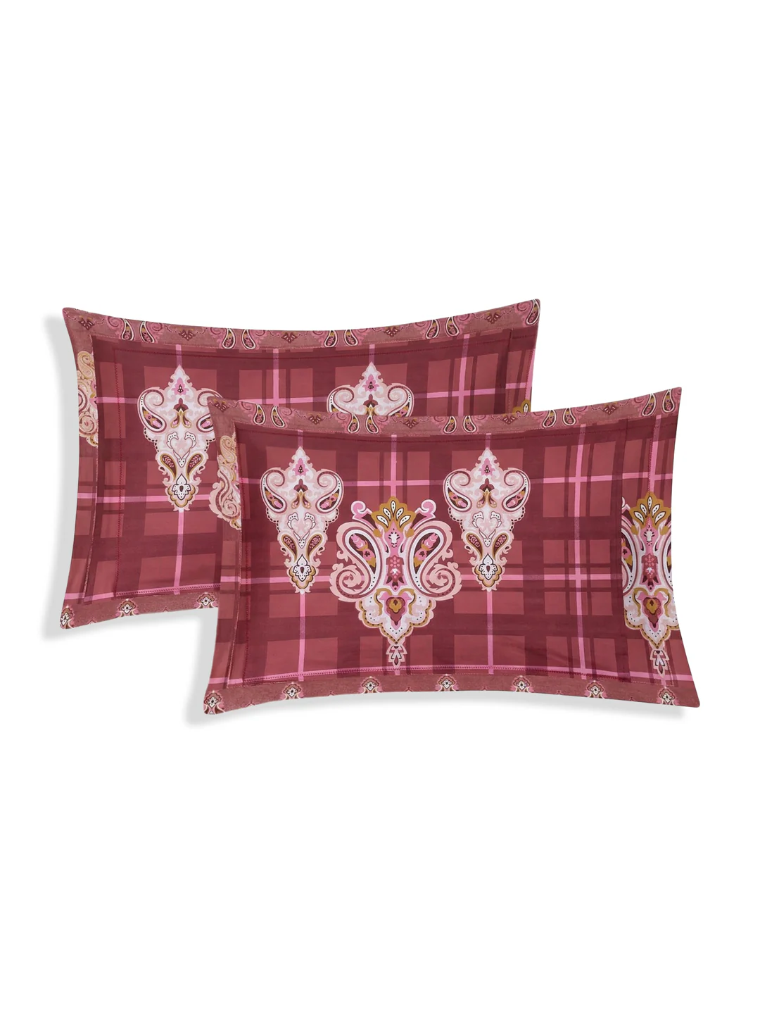 144 TC Pure Cotton King Size Bedsheet with 2 Pillow Covers Tradition Collection - Image 6