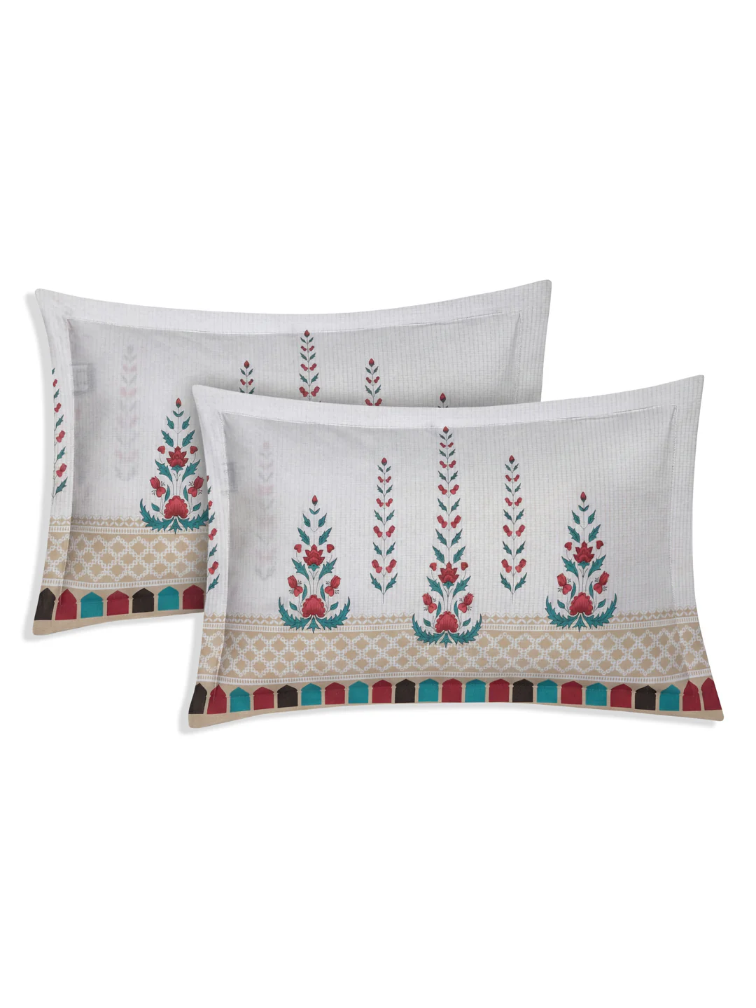 144 TC Pure Cotton King Size Bedsheet with 2 Pillow Covers Tradition Collection - Image 6