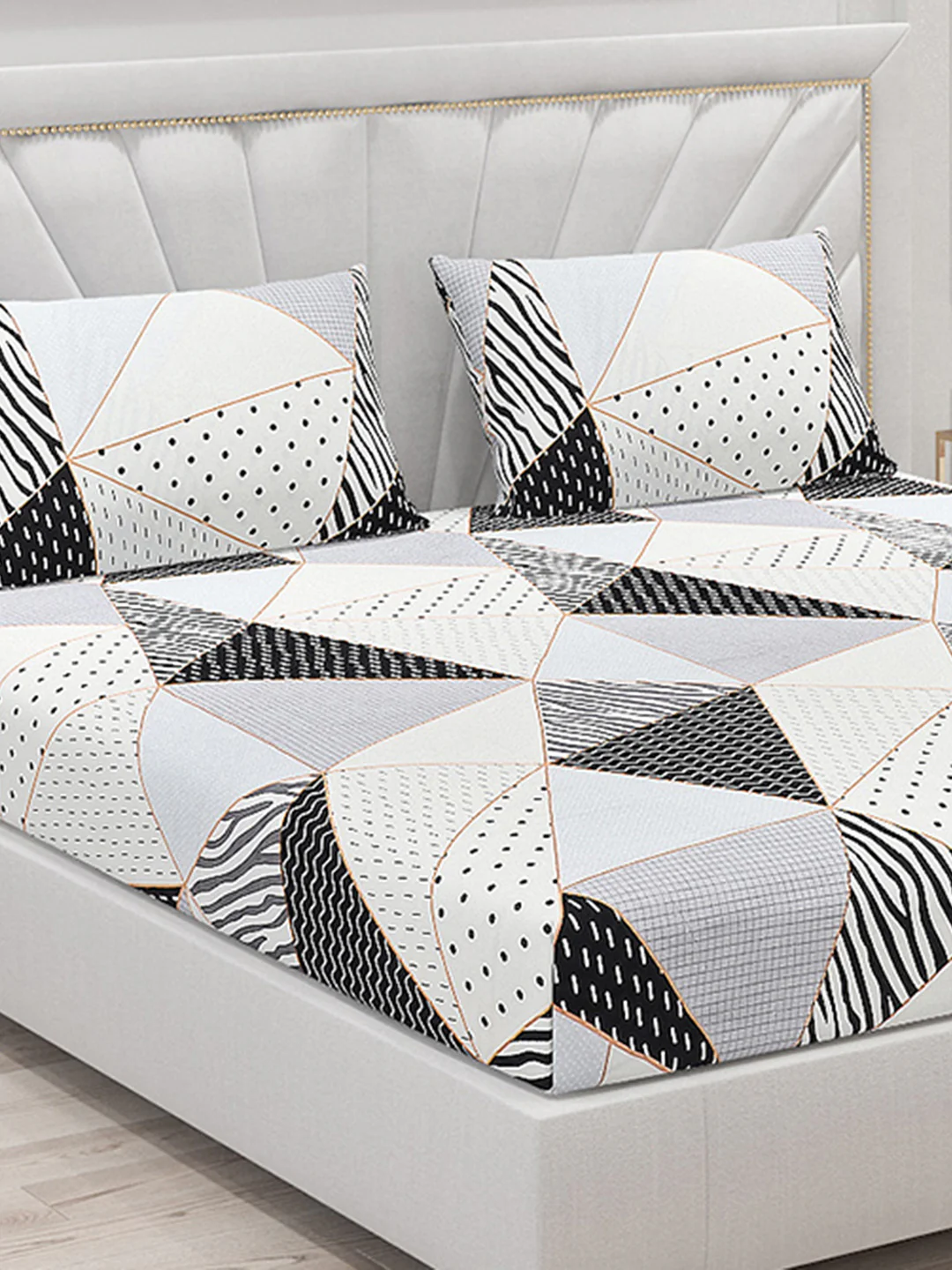 145 GSM Polyester Double Bed Bedsheet with 2 Pillow Covers - Image 5