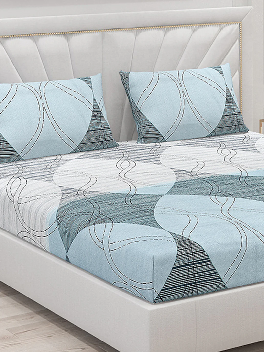 145 GSM Polyester Double Bed Bedsheet with 2 Pillow Covers - Image 5