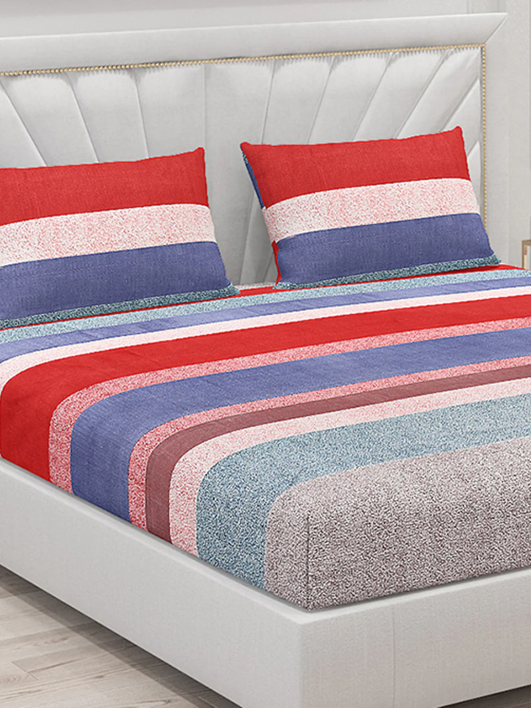 145 GSM Polyester Double Bed Bedsheet with 2 Pillow Covers - Image 5