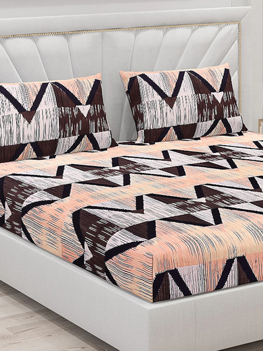 145 GSM Polyester Double Bed Bedsheet with 2 Pillow Covers - Image 5