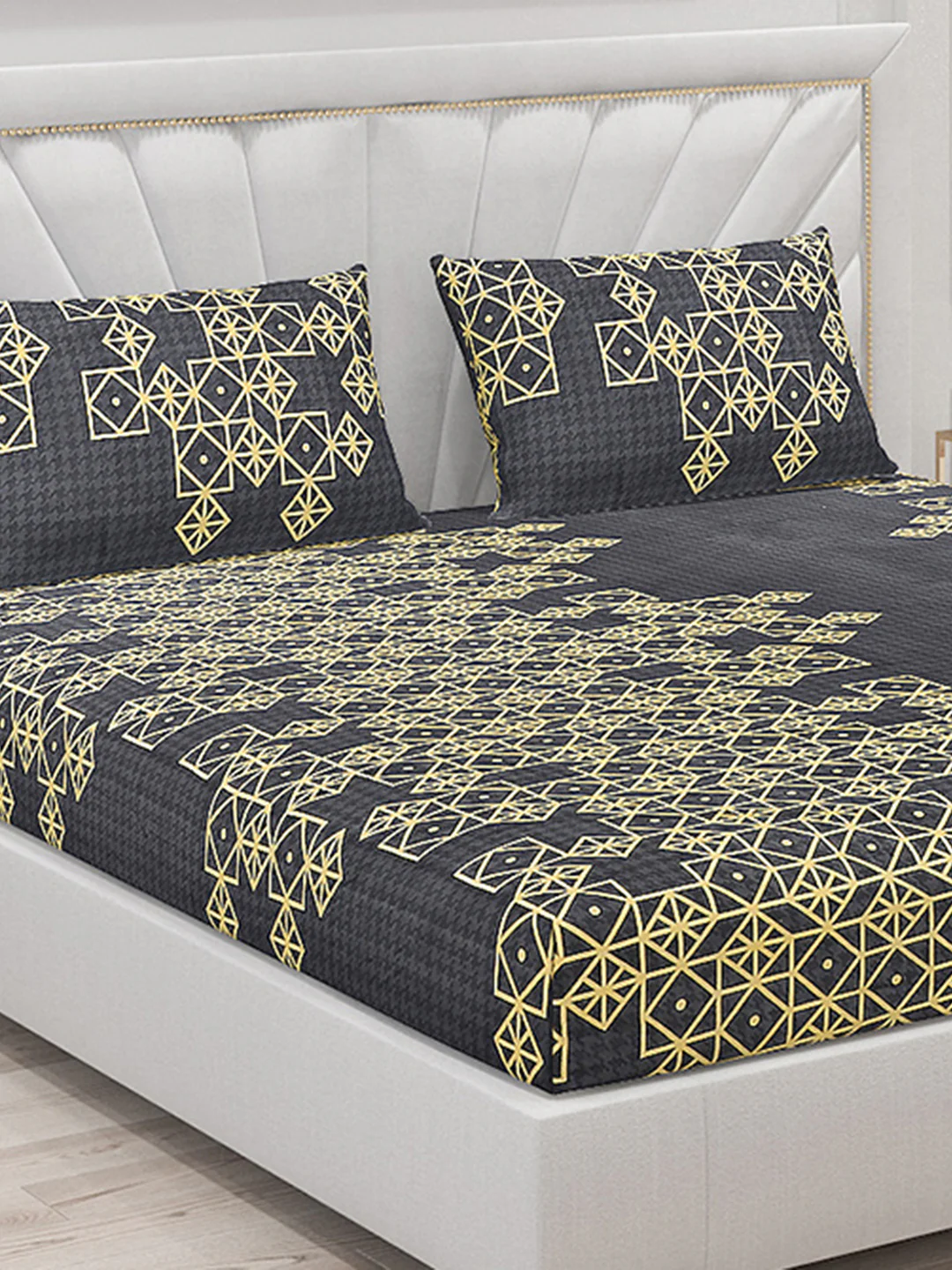 145 GSM Polyester Double Bed Bedsheet with 2 Pillow Covers - Image 5