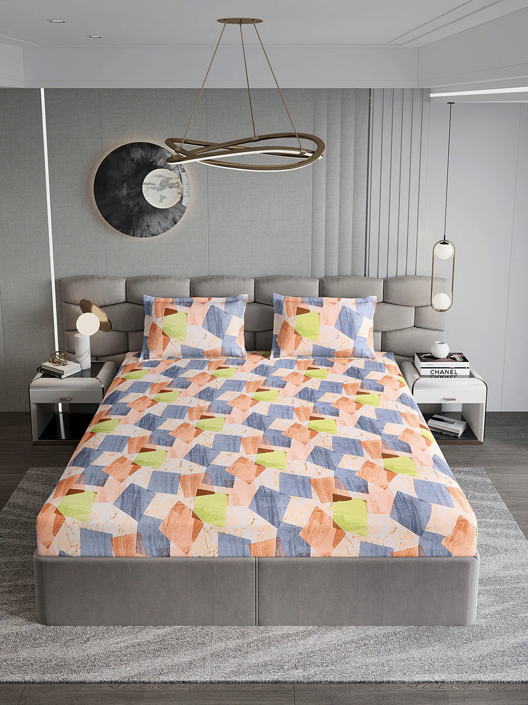 155 GSM Micro Double Bed 1 Bedsheet with 2 Pillow Cover (Clare) - Image 3