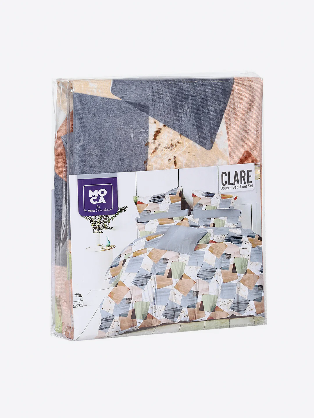 155 GSM Micro Double Bed 1 Bedsheet with 2 Pillow Cover (Clare) - Image 9
