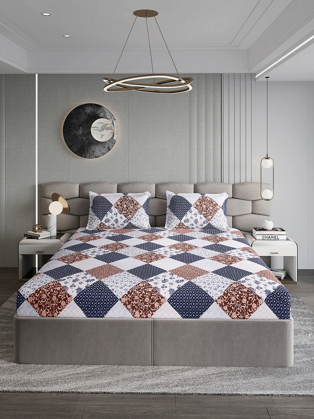 155 GSM Micro Double Bed 1 Bedsheet with 2 Pillow Cover (Clare) - Image 2