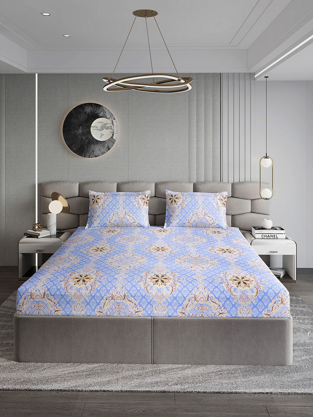 155 GSM Micro Double Bed 1 Bedsheet with 2 Pillow Cover (Clare) - Image 2