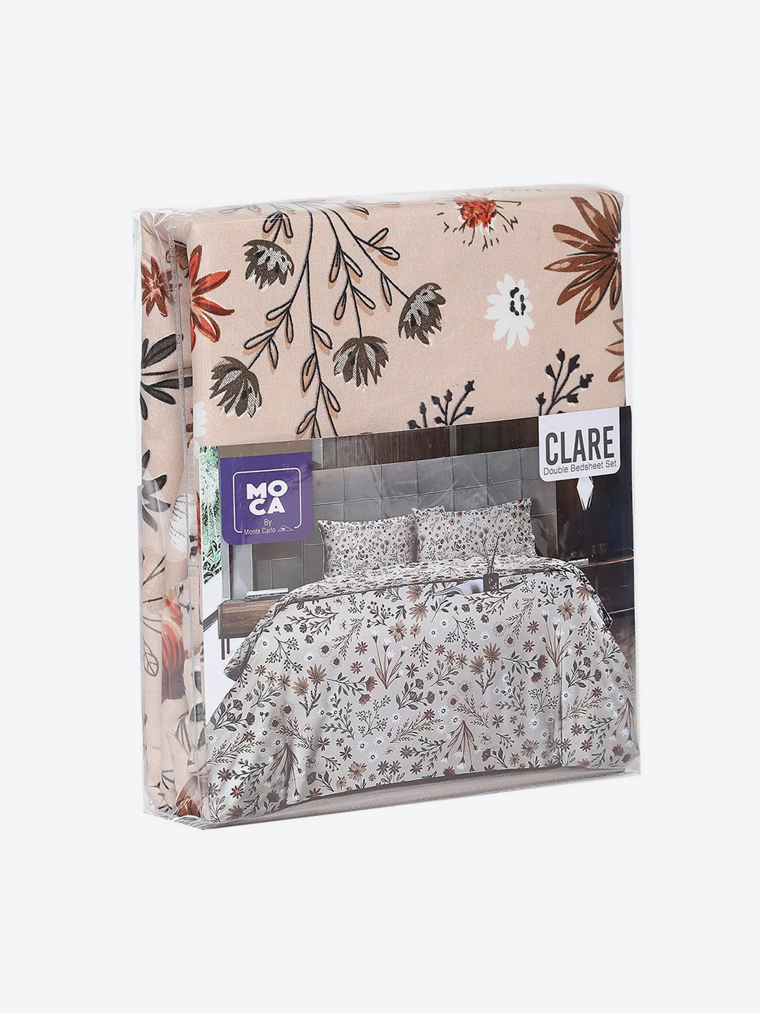 155 GSM Micro Double Bed 1 Bedsheet with 2 Pillow Cover (Clare) - Image 9