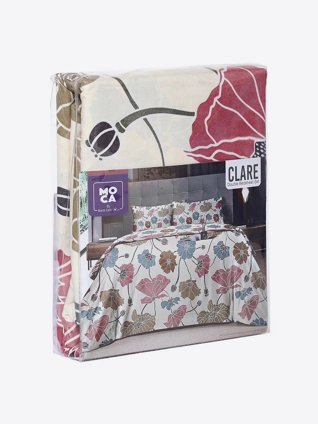155 GSM Micro Double Bed 1 Bedsheet with 2 Pillow Cover (Clare) - Image 9