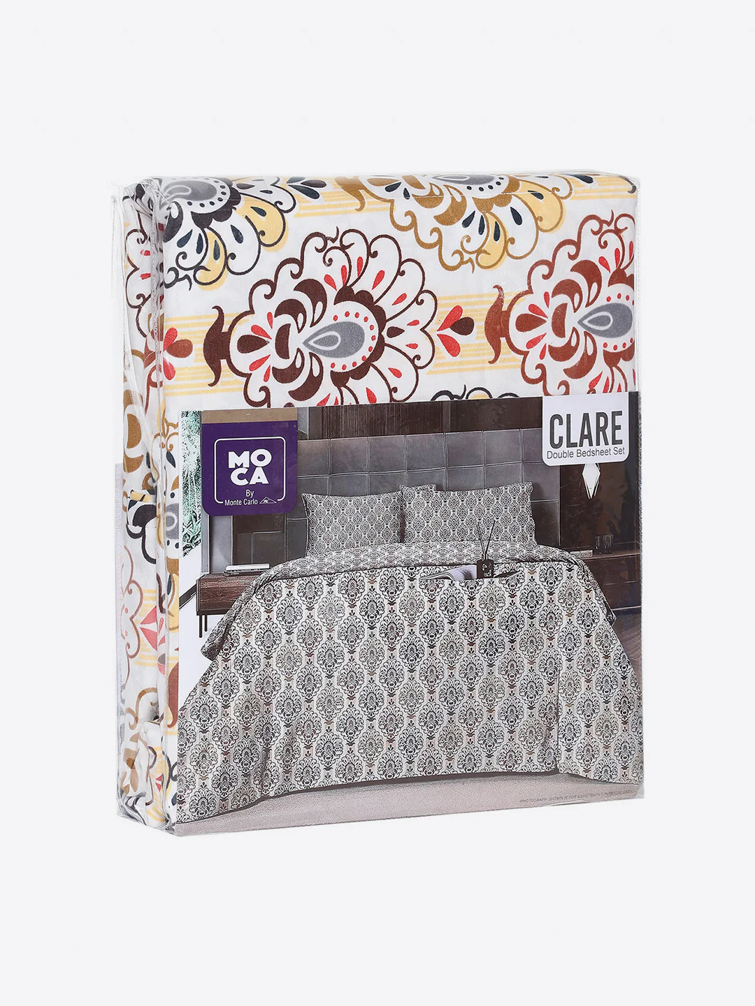 155 GSM Micro Double Bed 1 Bedsheet with 2 Pillow Cover (Clare) - Image 9