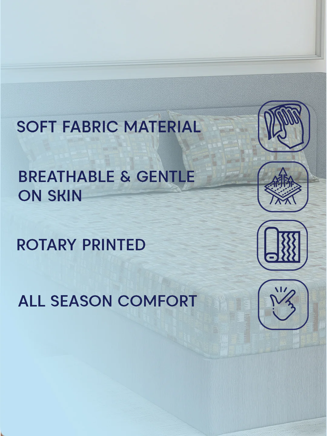 Premium 180 TC Bamboo Cotton King Size Bedsheet with 2 Pillow Covers Eco Bamboo Collection - Image 9