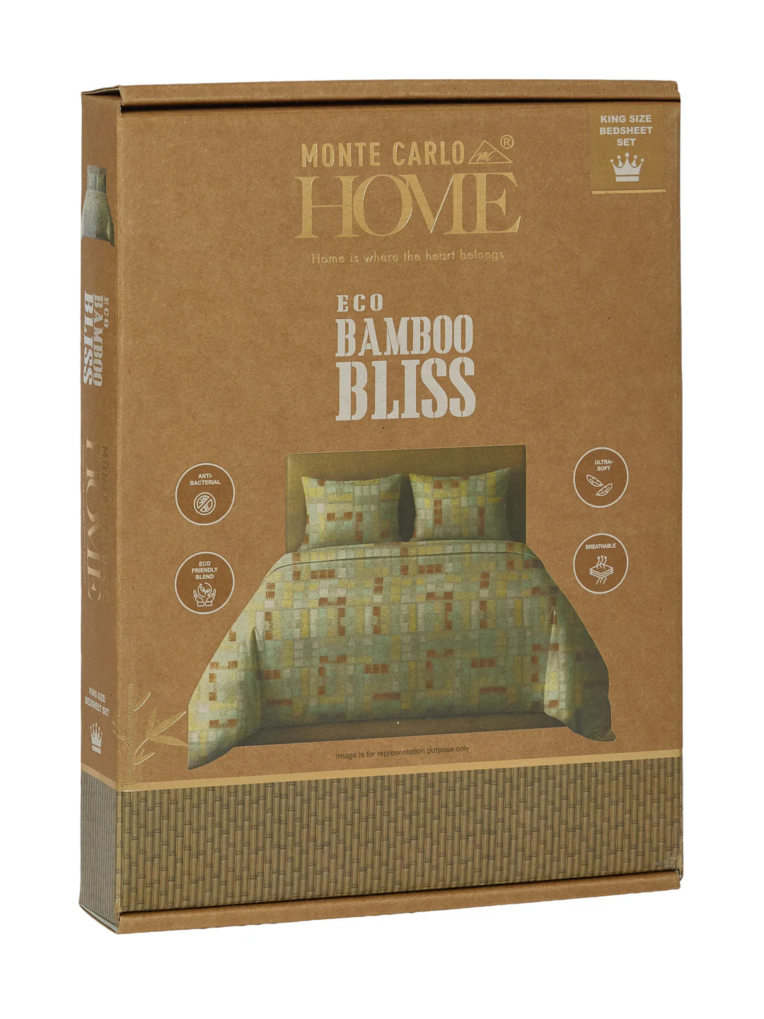 Premium 180 TC Bamboo Cotton King Size Bedsheet with 2 Pillow Covers Eco Bamboo Collection - Image 11